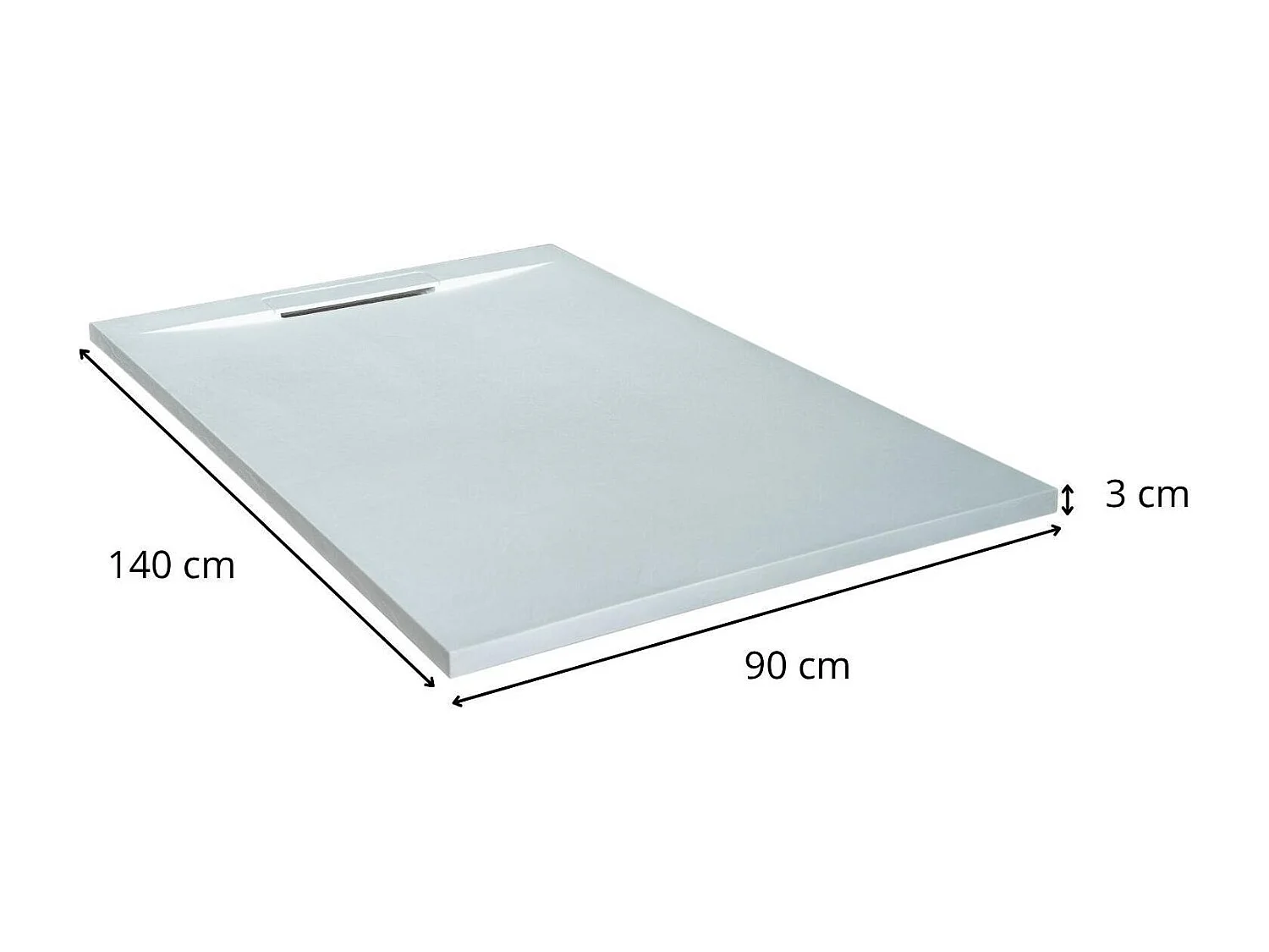 ONA extra vlakke witte douchebak met steenlook 140x90