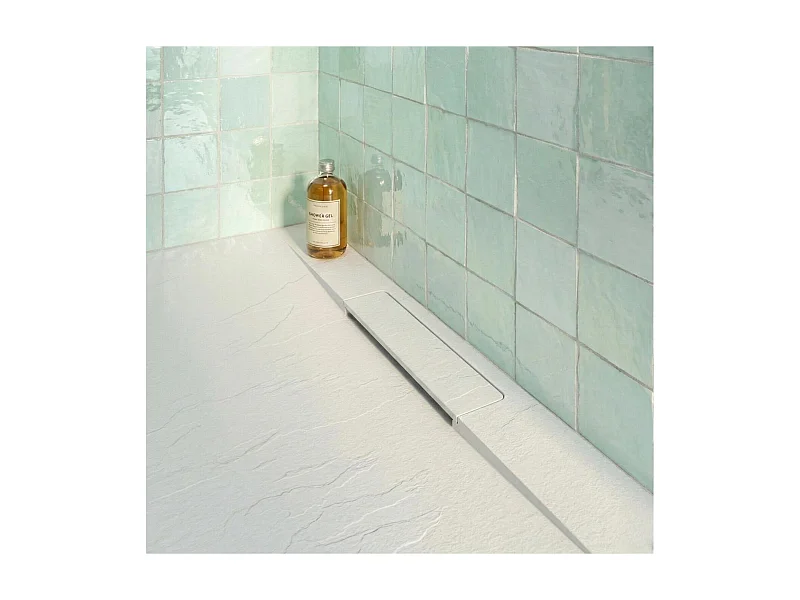 Base de duche extra plana ONA com aspeto de pedra branca 140x90