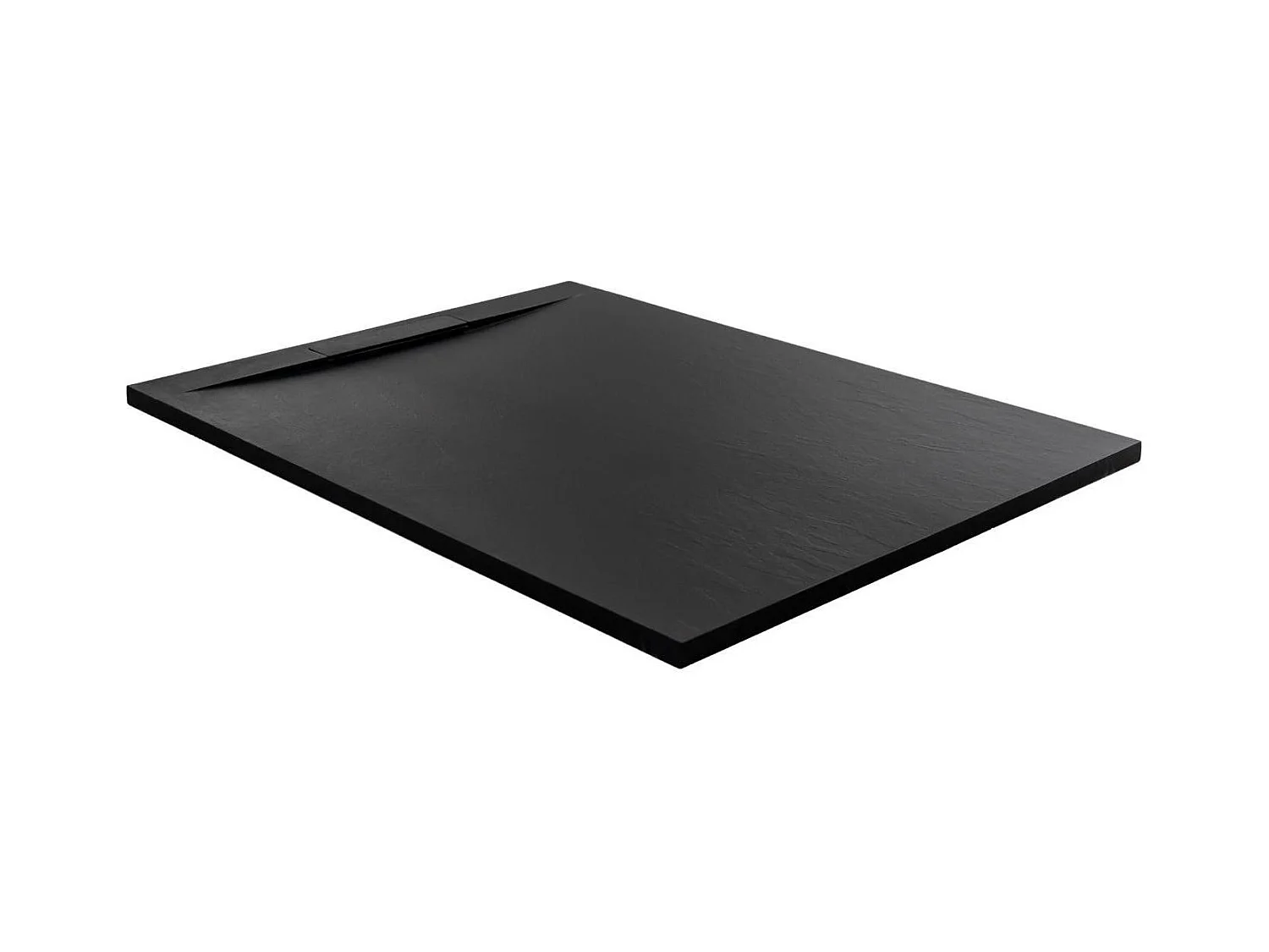 Receveur de douche aspect pierre extra-plat noir - Bonde incluse