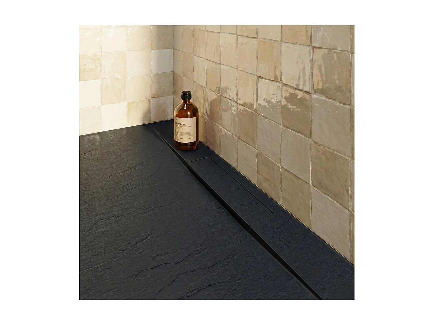 Base de duche extra plana ONA com efeito ardósia 120x90