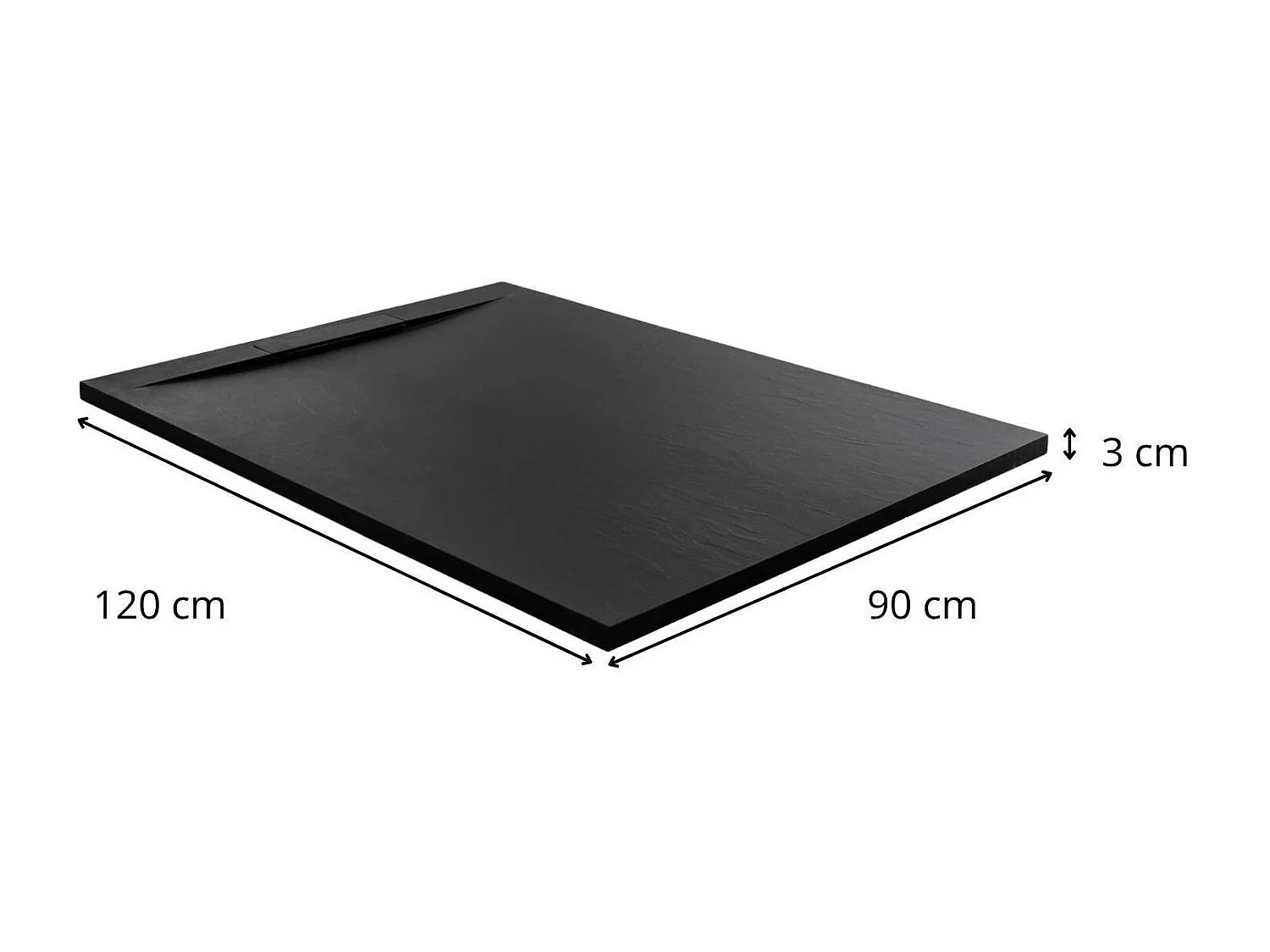 Base de duche extra plana ONA com efeito ardósia 120x90