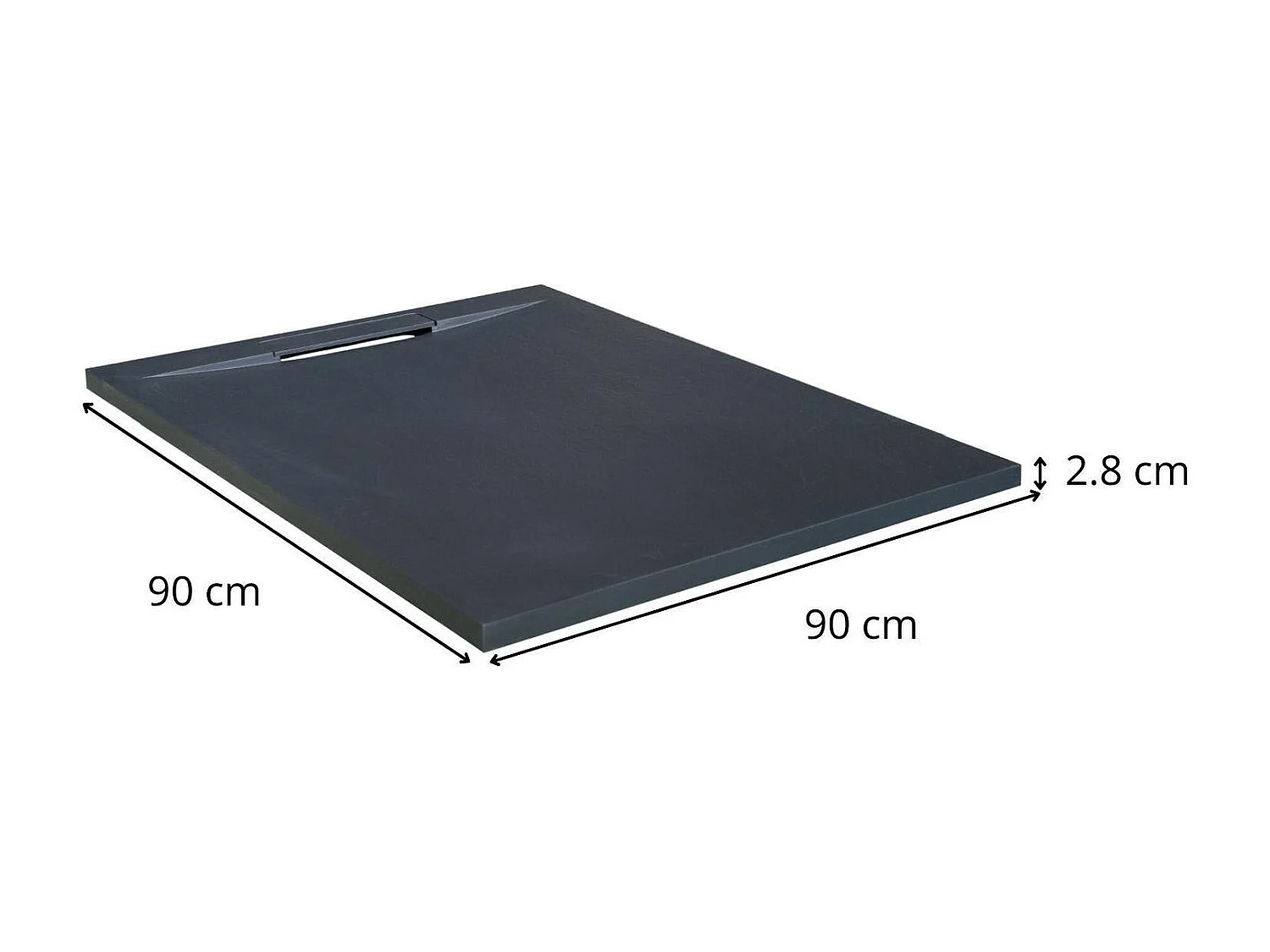 ONA extraflache Duschwanne in Schieferoptik 100x80cm 90x90