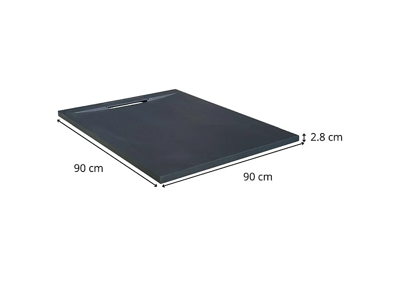 ONA extra vlakke douchebak in leisteenlook 90x90
