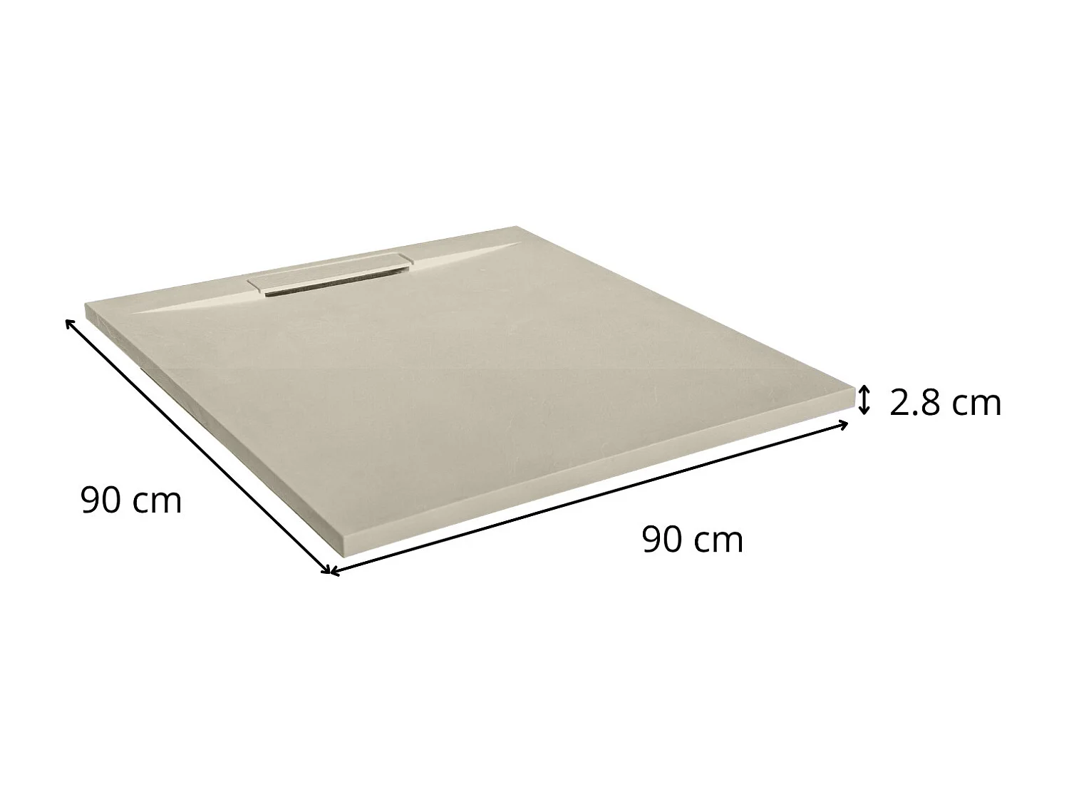 ONA extraflache Duschwanne in Sandschieferoptik 90x90