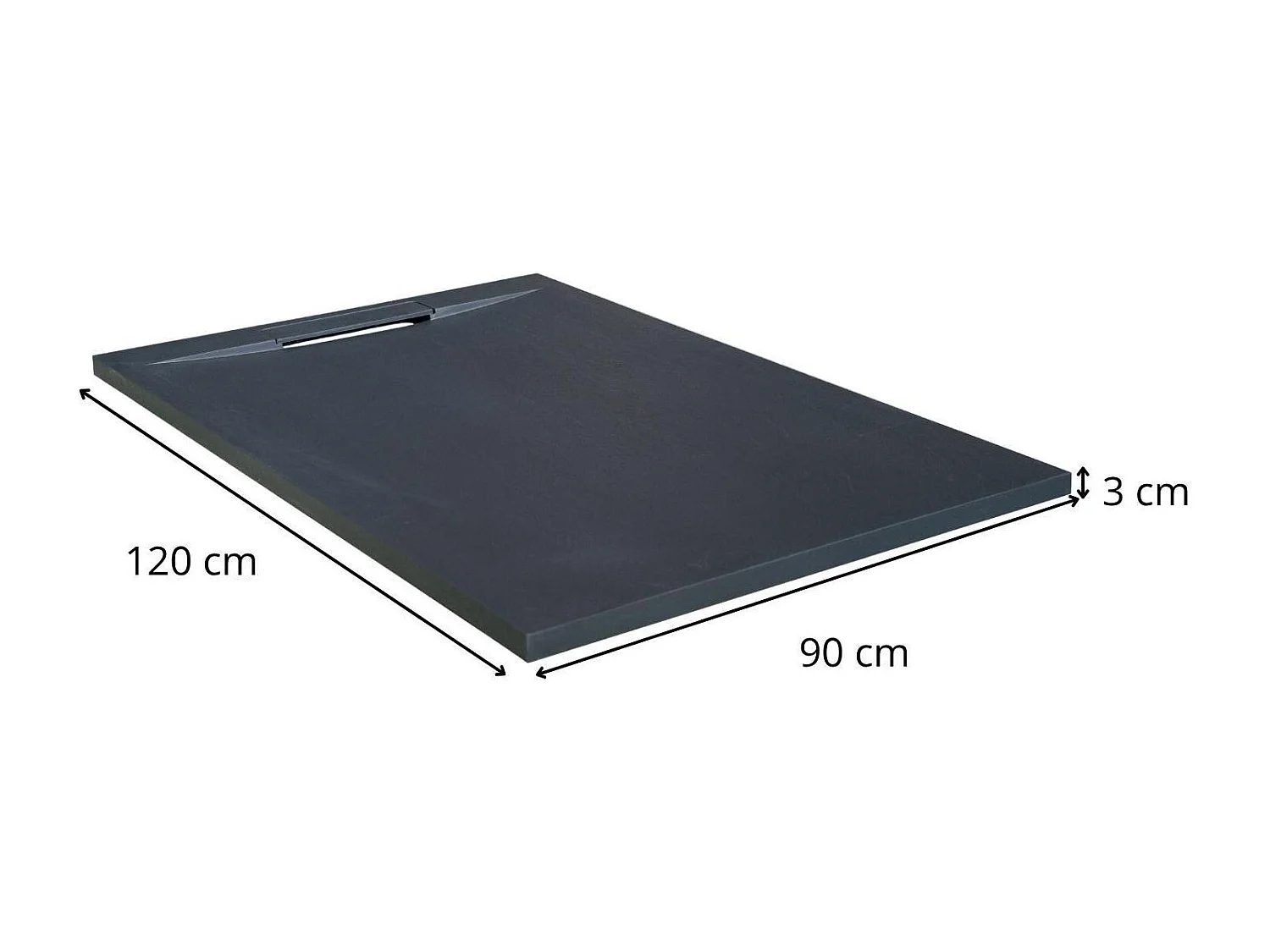 ONA extraflache Duschwanne in Schieferoptik 100x80cm 120x90