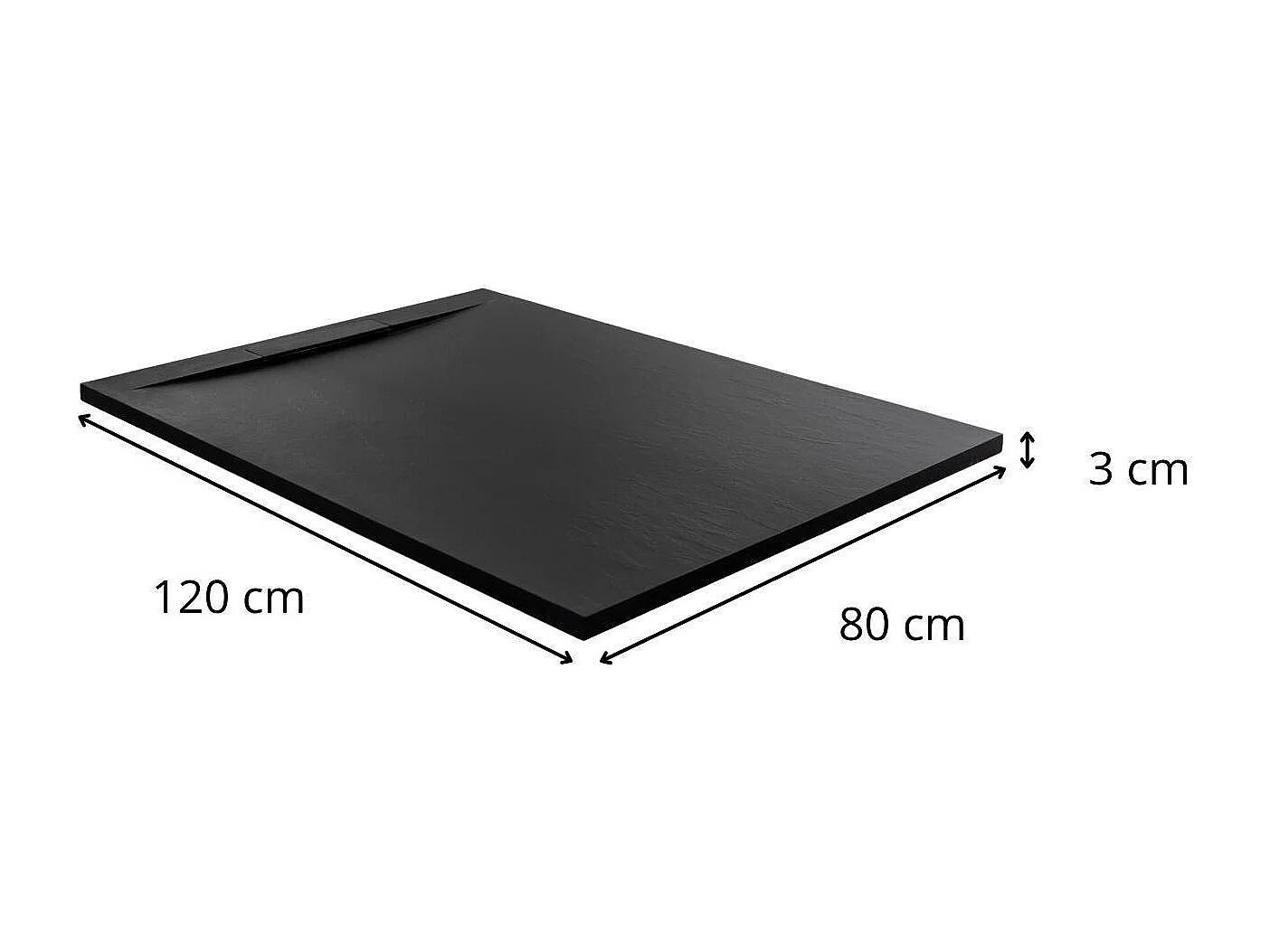 ONA extraflache Duschwanne in Schieferoptik 120x80