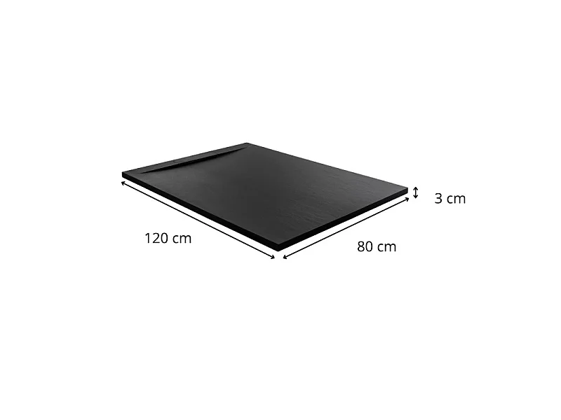 ONA extra vlakke douchebak in leisteenlook 120x80