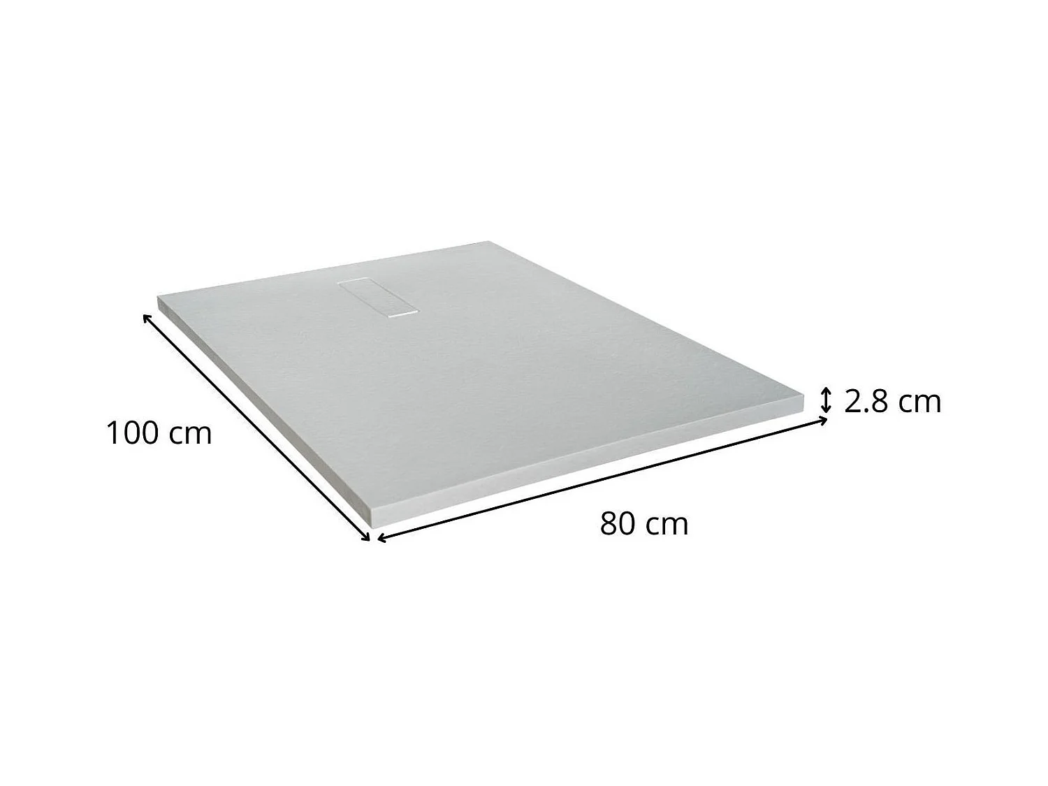 Piatto doccia SOMA bianco extrapiatto effetto pietra 100x80