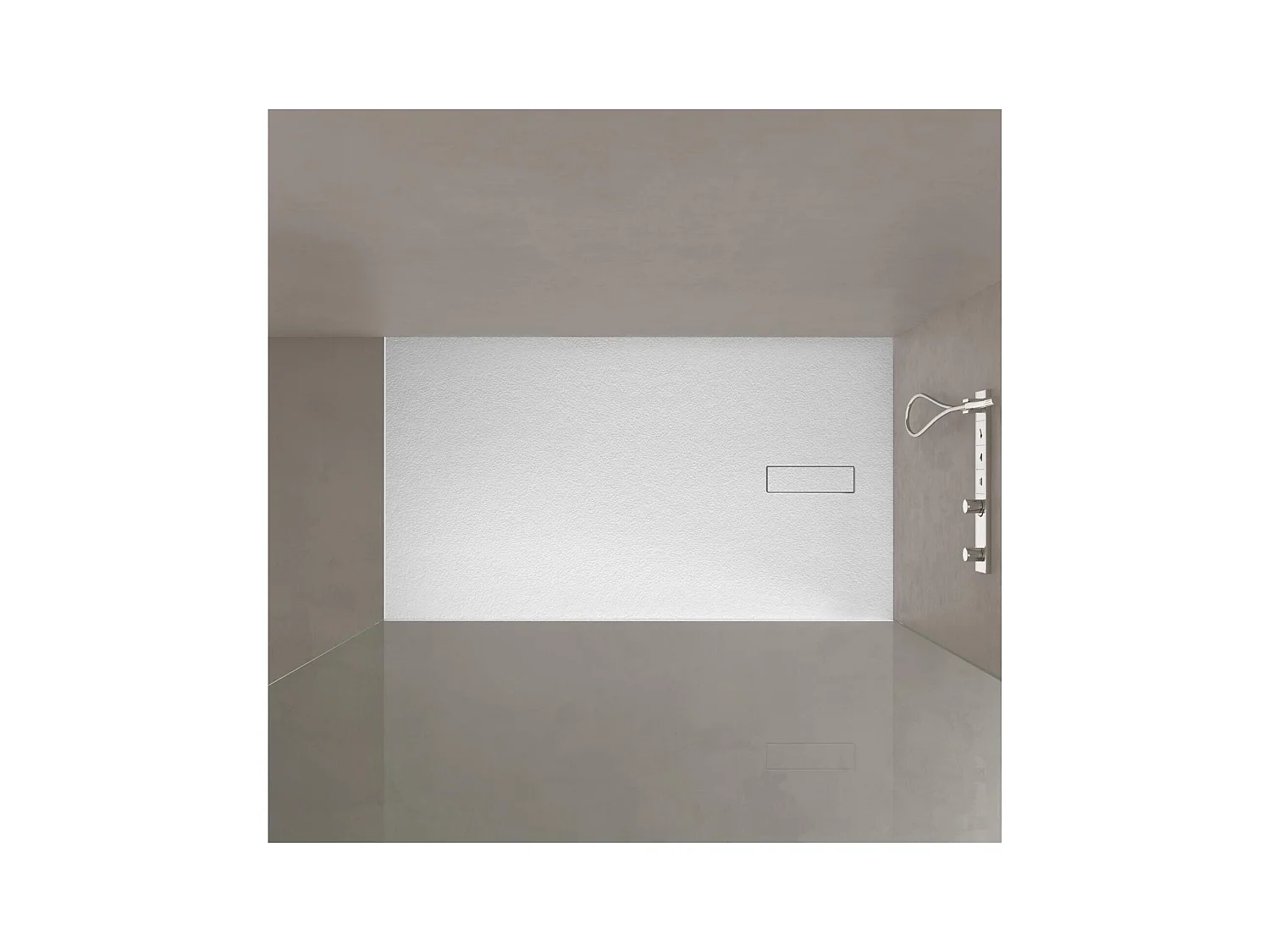 Piatto doccia SOMA bianco extrapiatto effetto pietra 100x80