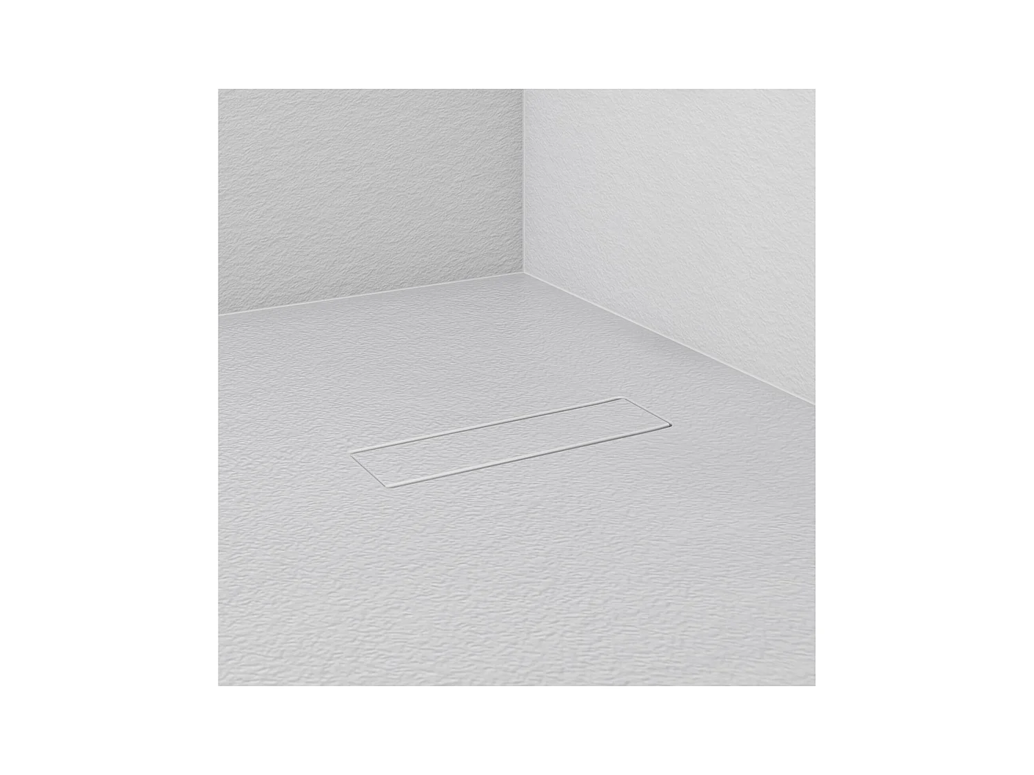 Receveur de douche aspect pierre extra-plat blanc - Bonde incluse
