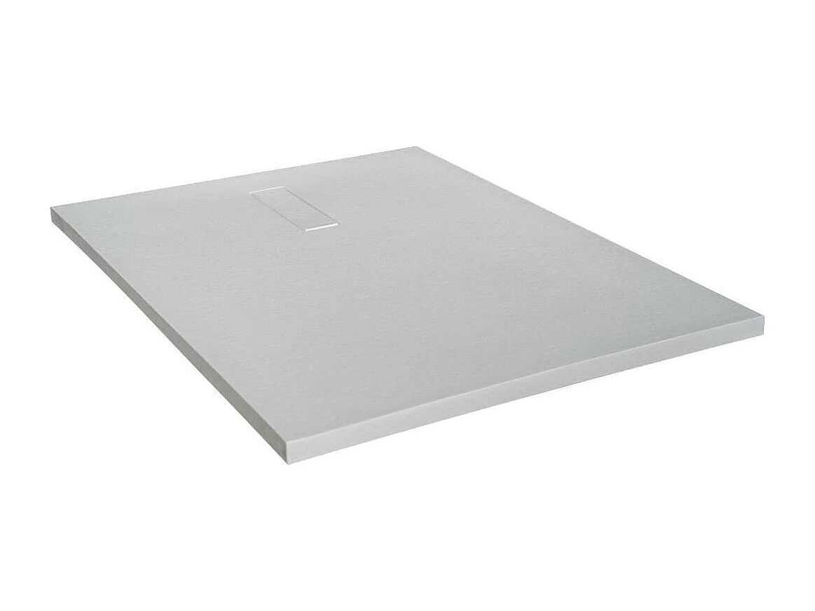 SOMA weiße extraflache Duschwanne in Steinoptik 100x80