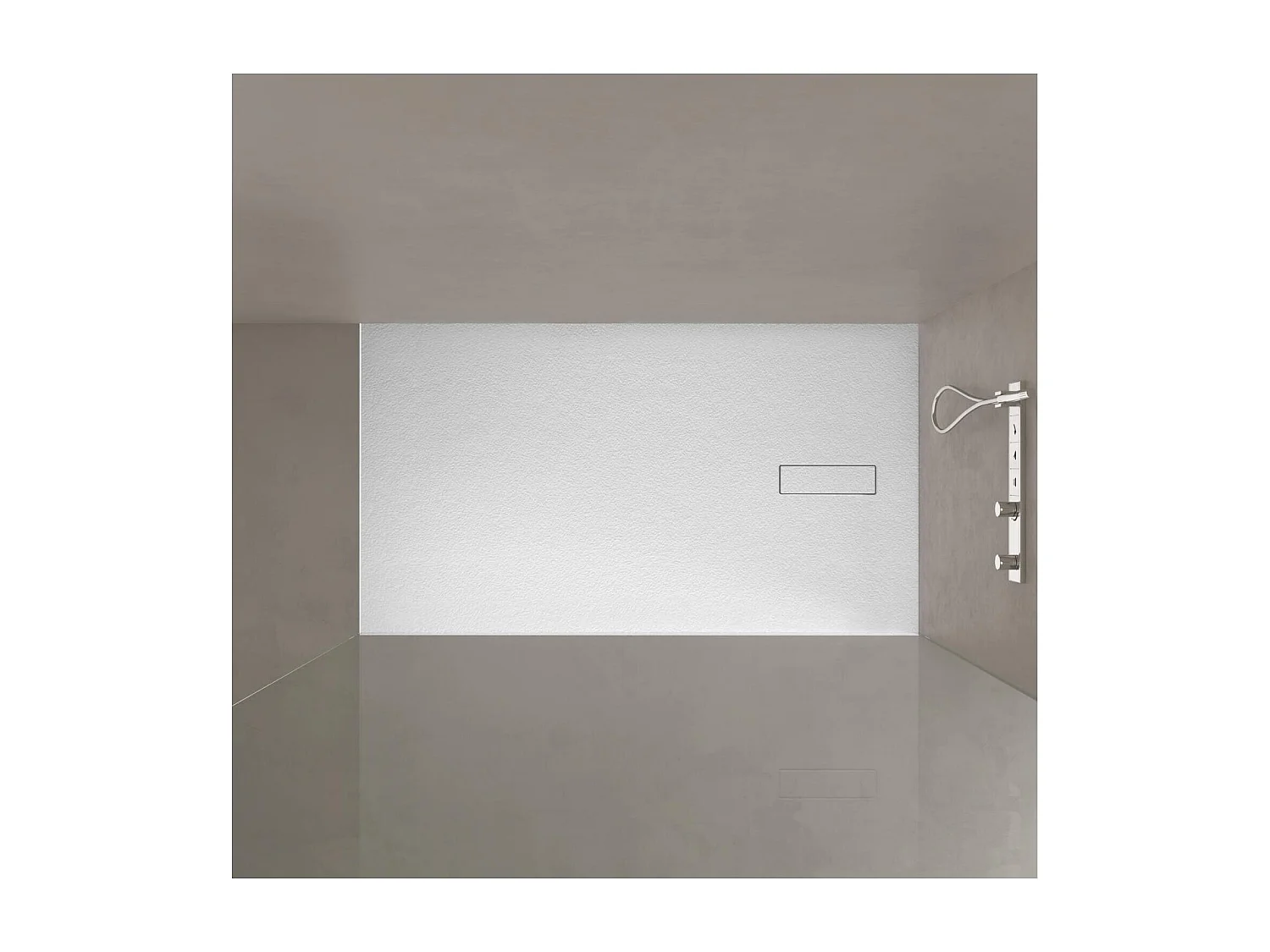 SOMA weiße extraflache Duschwanne in Steinoptik 100x80