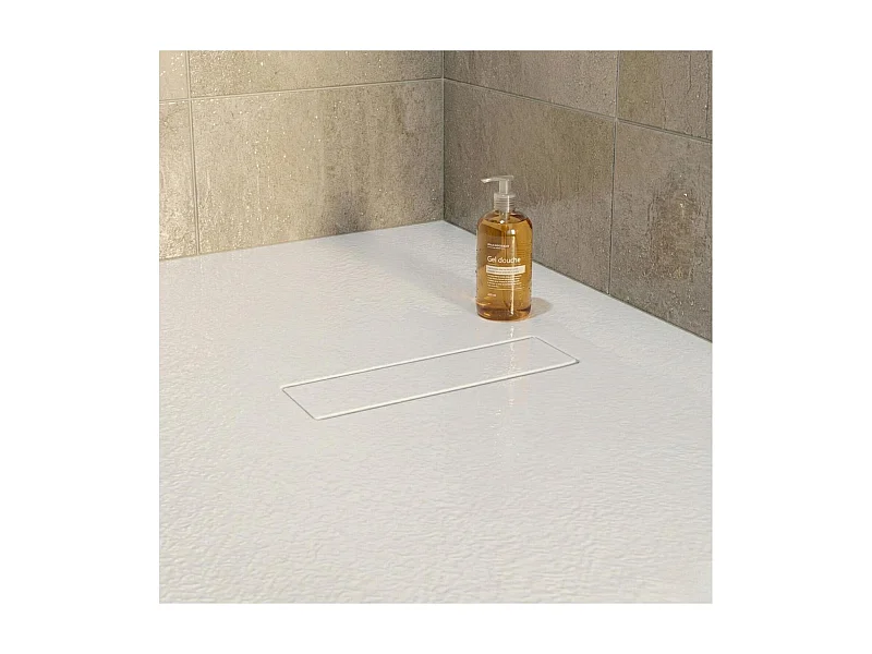 Piatto doccia SOMA bianco extrapiatto effetto pietra 100x80