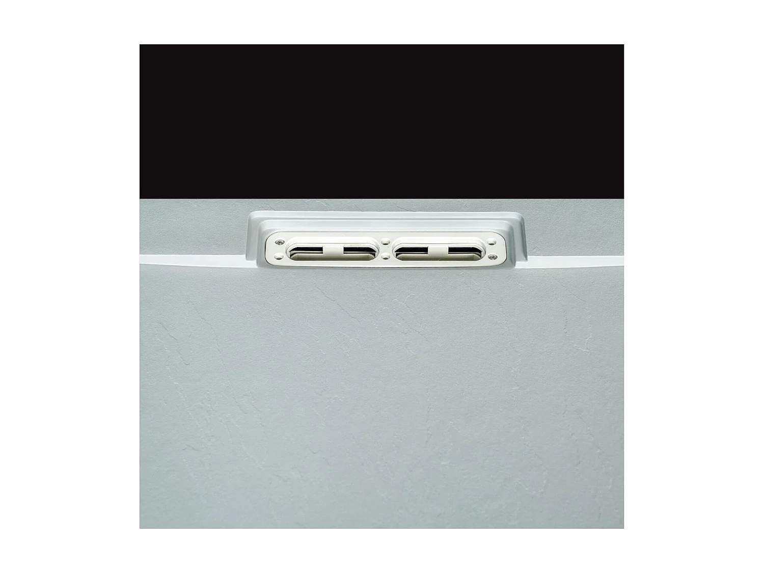 Receveur de douche aspect pierre extra-plat gris clair - Bonde incluse