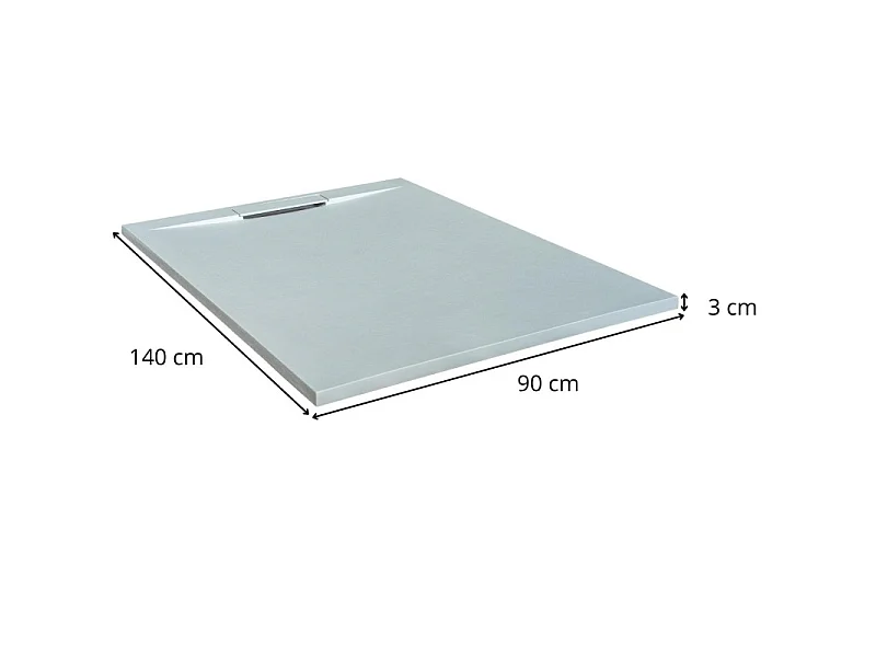 Plato de ducha extraplano ONA efecto piedra gris claro 140x90
