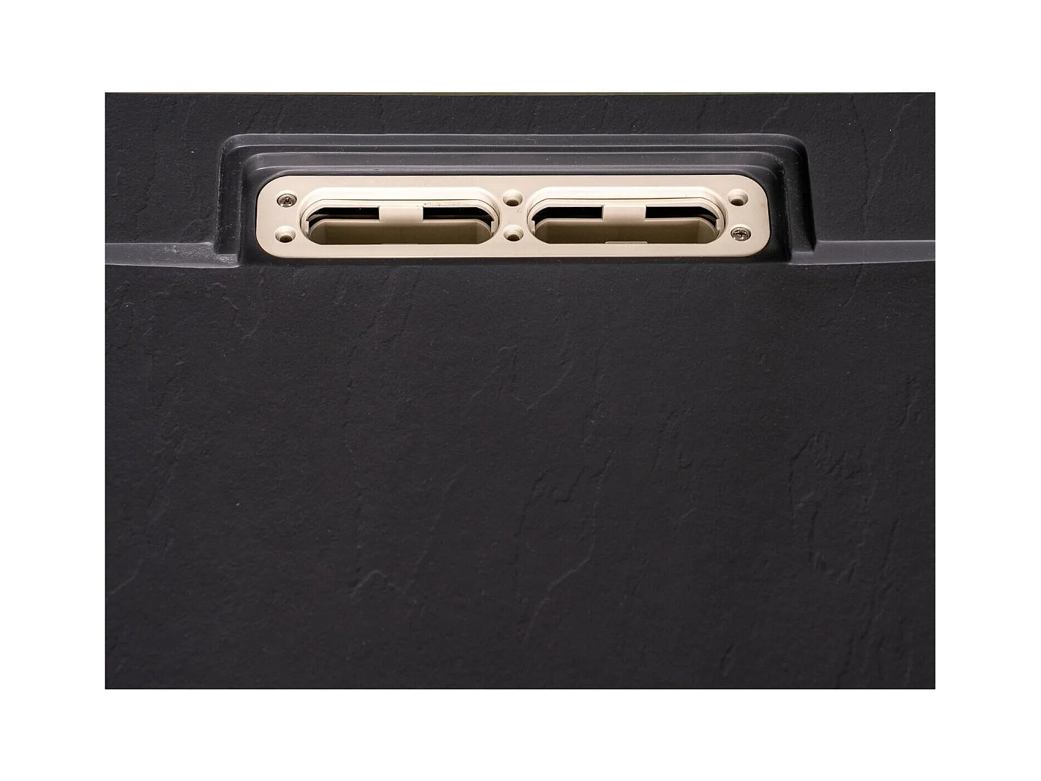 Receveur de douche aspect pierre extra-plat noir - Bonde incluse