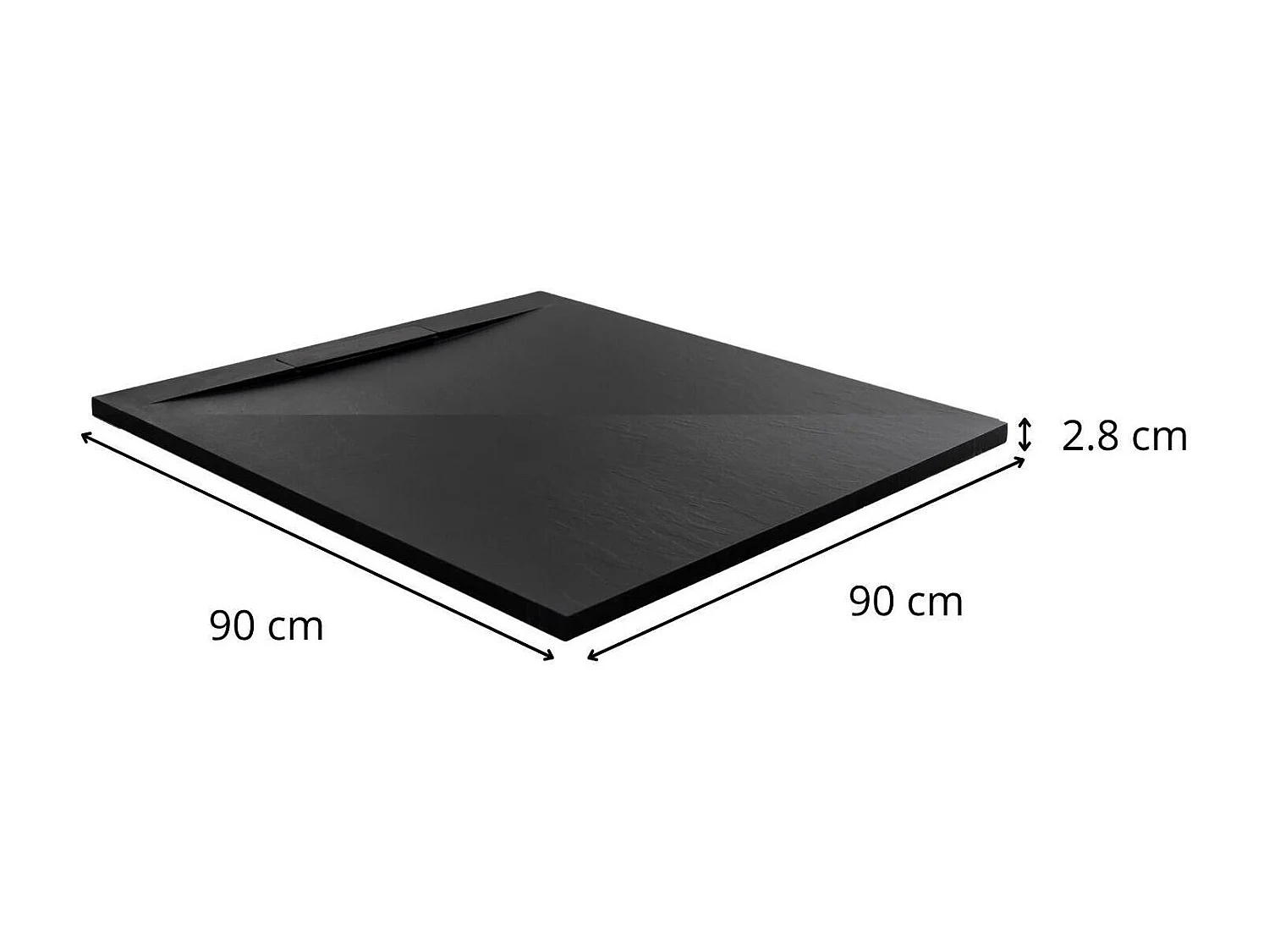 ONA extraflache Duschwanne in Schieferoptik 120x80cm 90x90