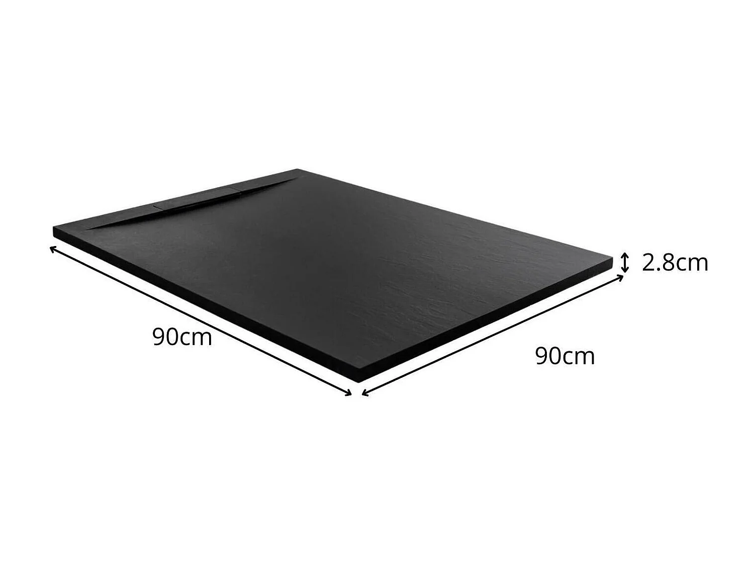 ONA extra vlakke douchebak in leisteenlook 120x80cm 90x90