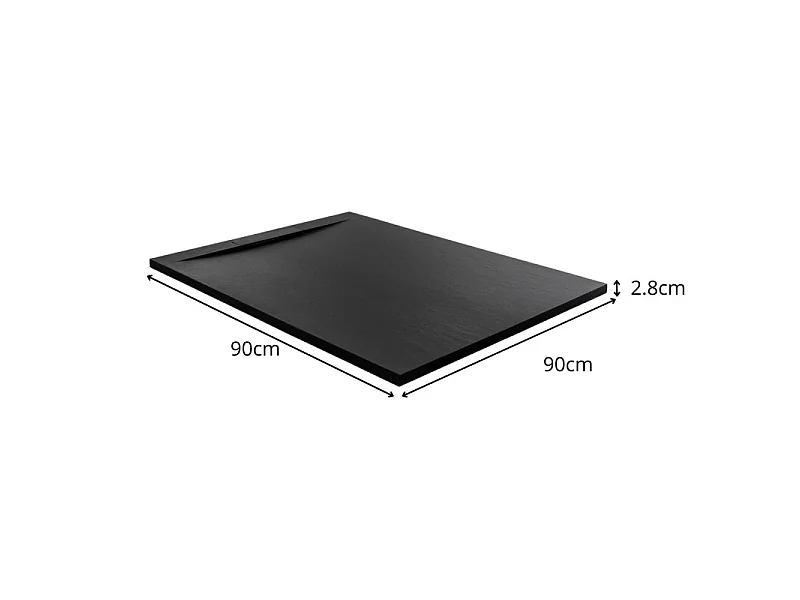ONA extra vlakke douchebak in leisteenlook 90x90
