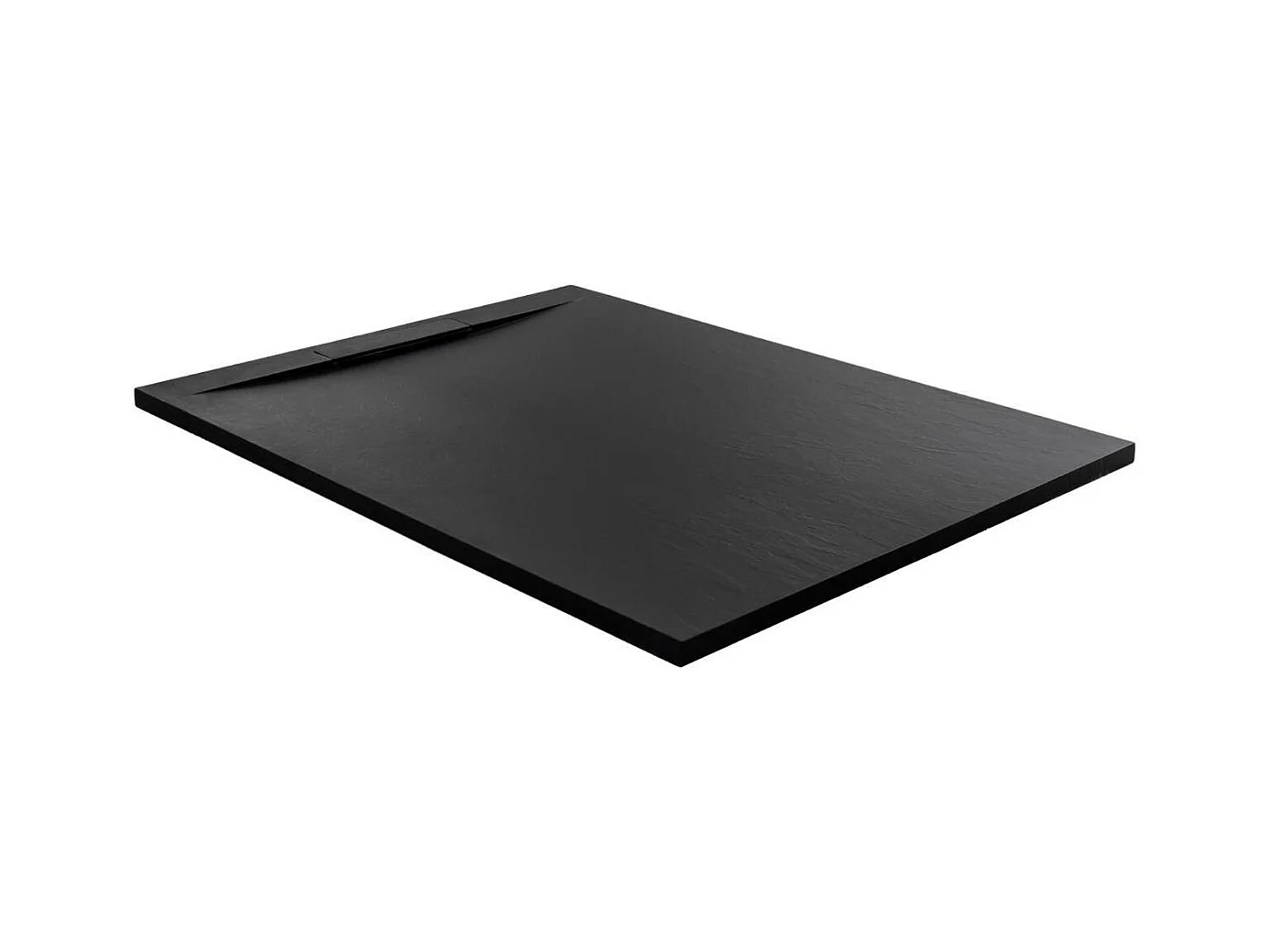 Receveur de douche aspect pierre extra-plat gris anthracite - Bonde incluse