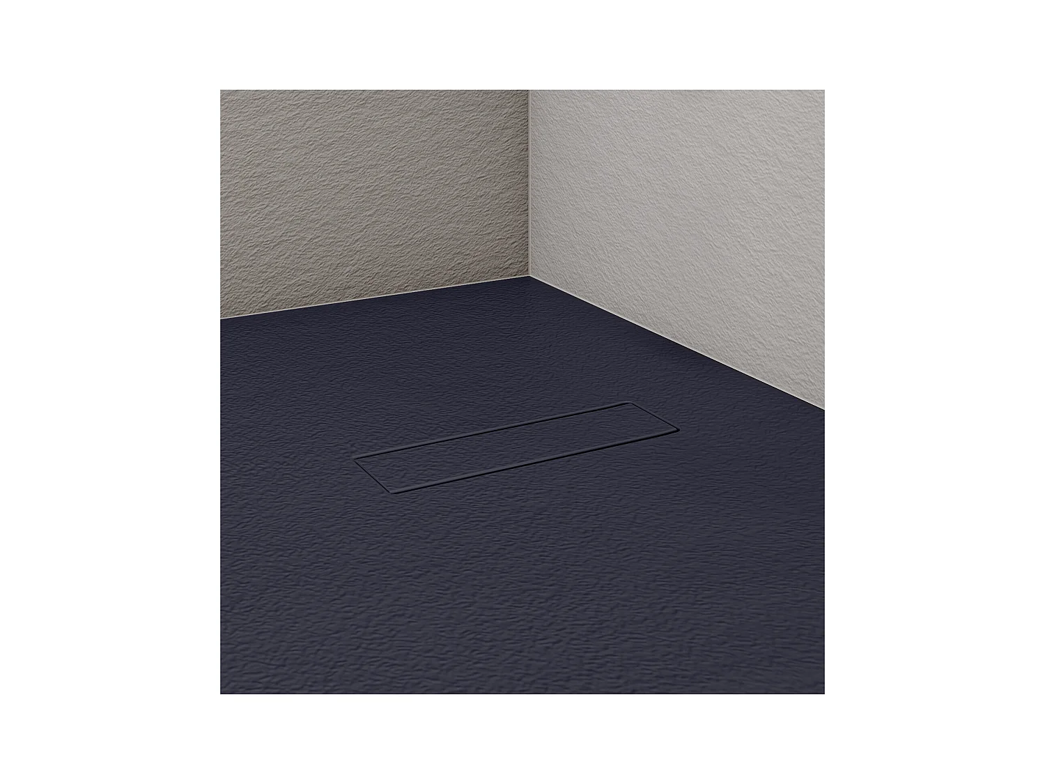 Receveur de douche aspect pierre extra-plat gris anthracite - Bonde incluse