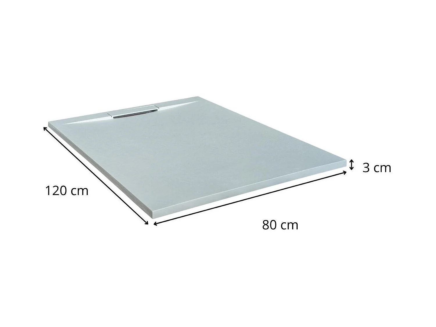 Receveur de douche aspect pierre extra-plat gris clair - Bonde incluse