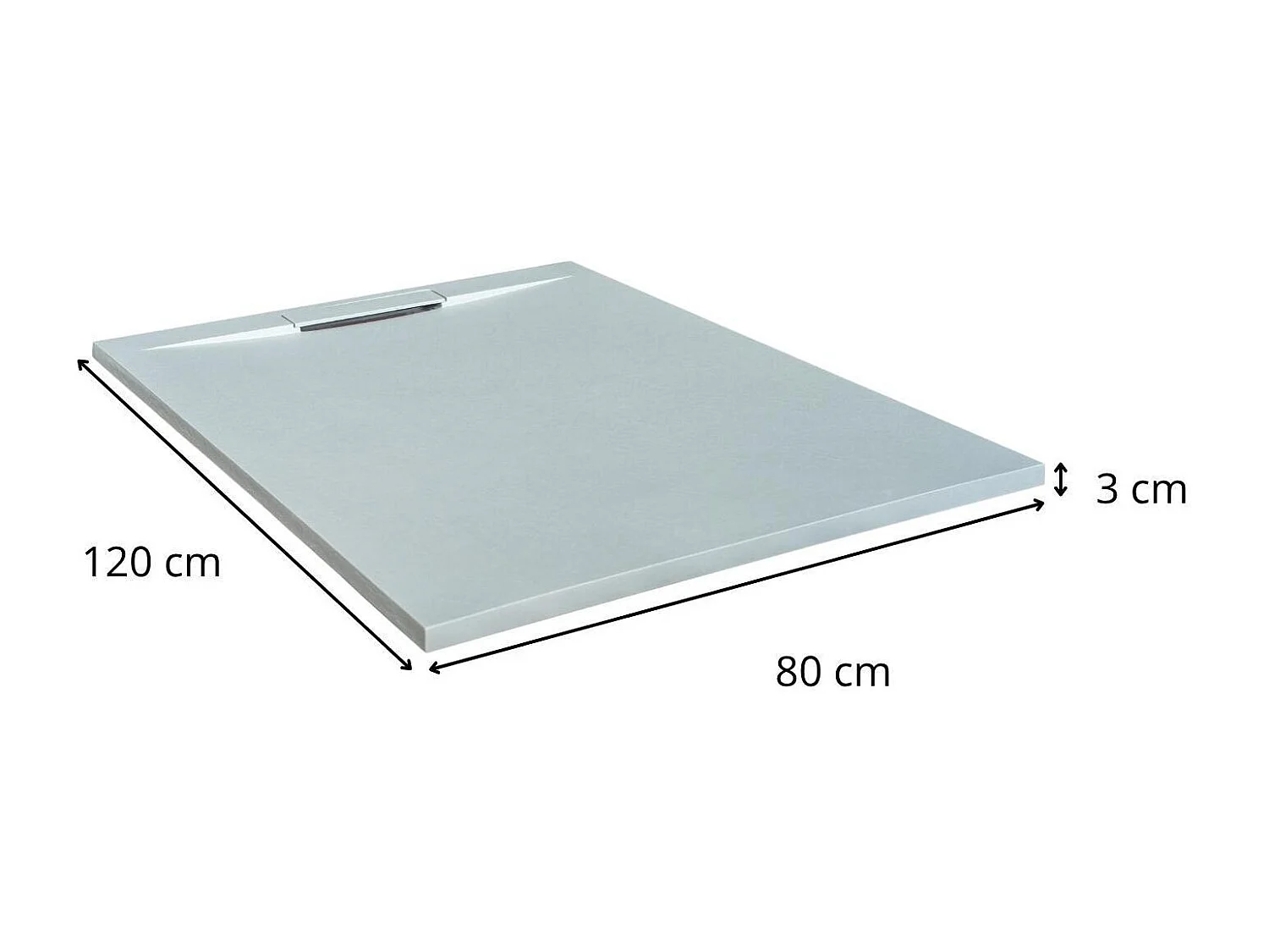 Base de duche extra plana ONA em tom cinza claro com efeito pedra 120x80