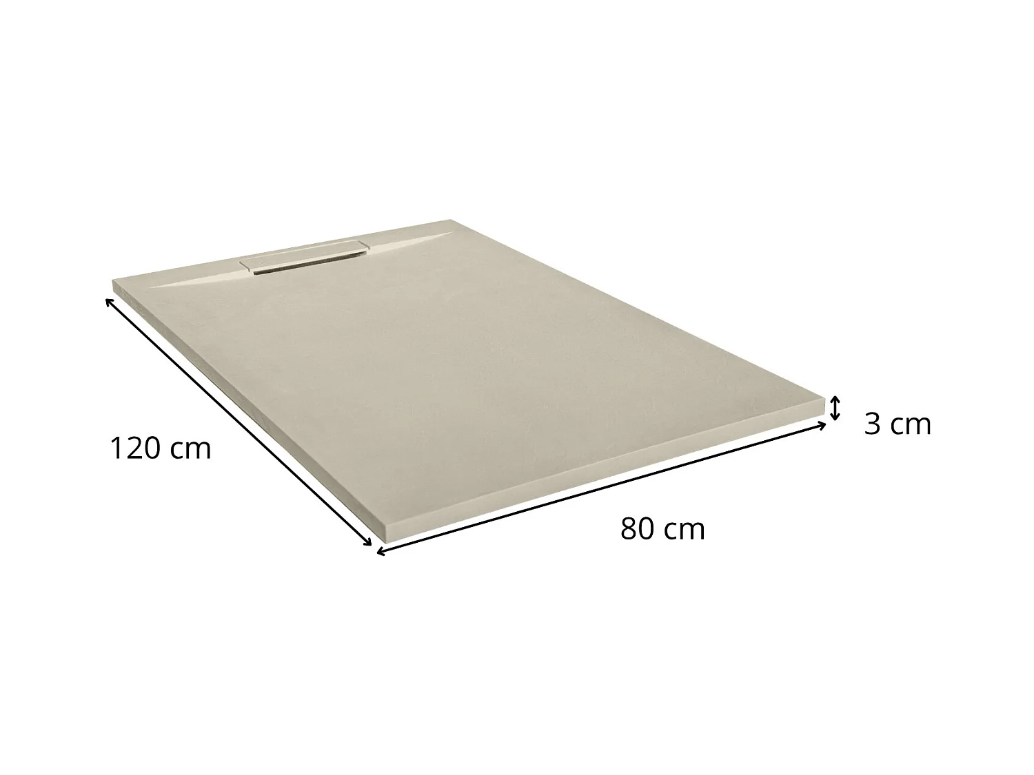 Receveur de douche aspect pierre extra-plat sable - Bonde incluse