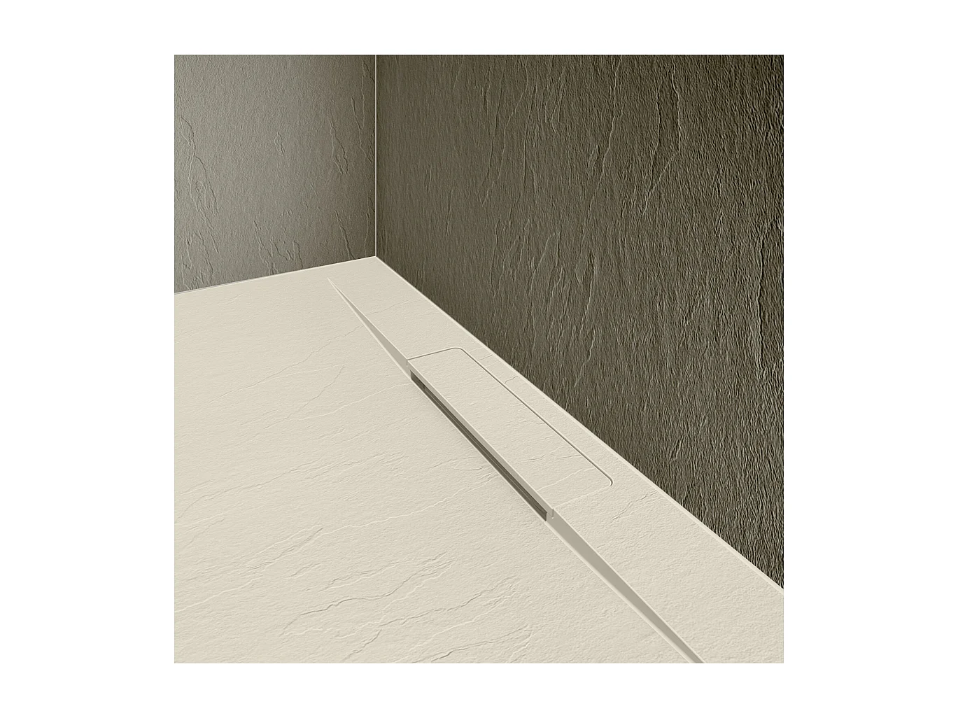 ONA extraflache Duschwanne in Sandschieferoptik 120x80