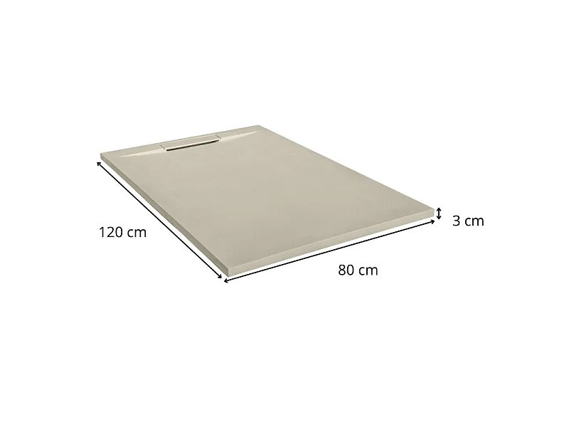 Base de chuveiro extra plana ONA com efeito ardósia 120x80