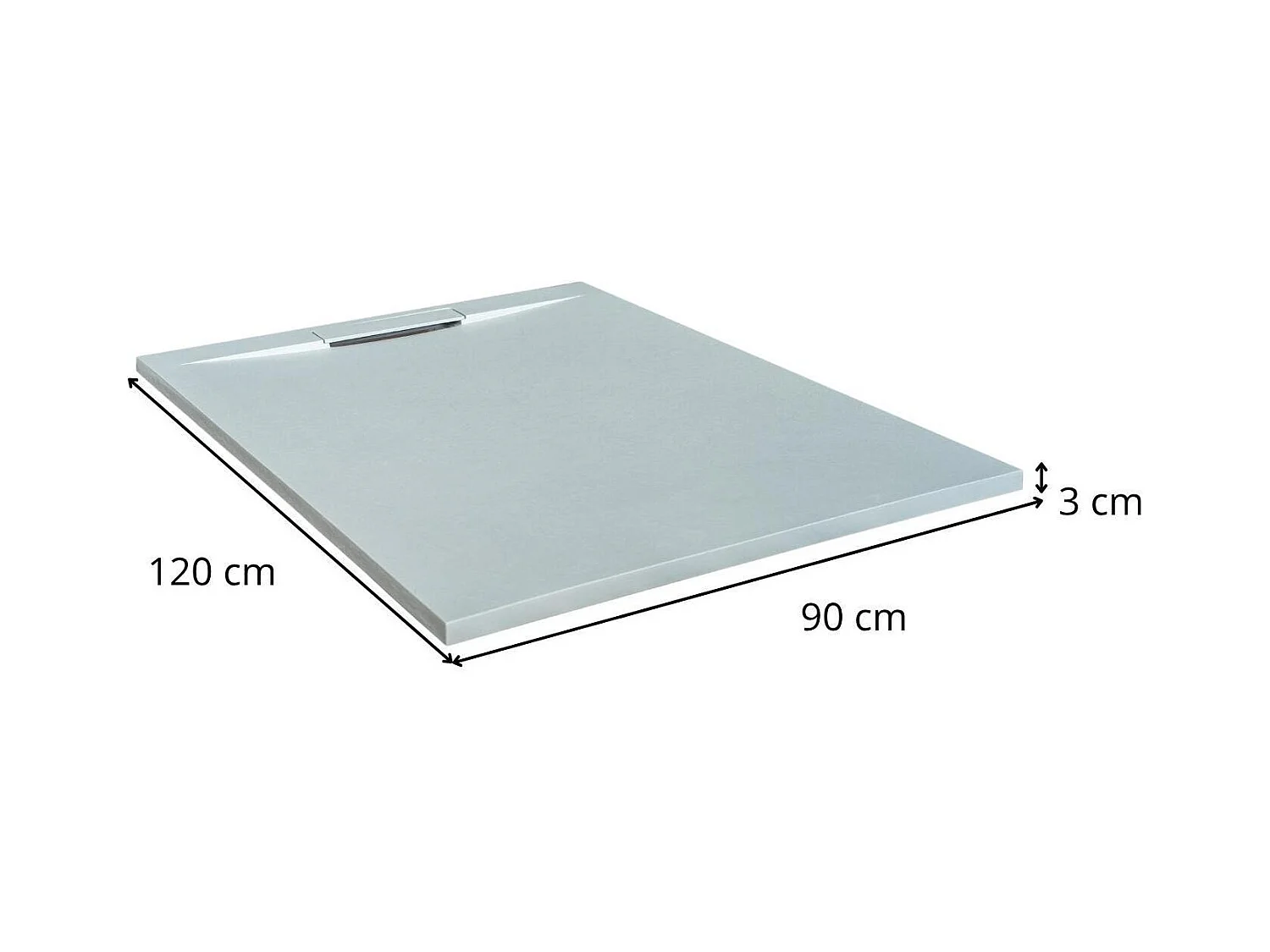 Plato de ducha extraplano ONA efecto piedra gris claro 120x90