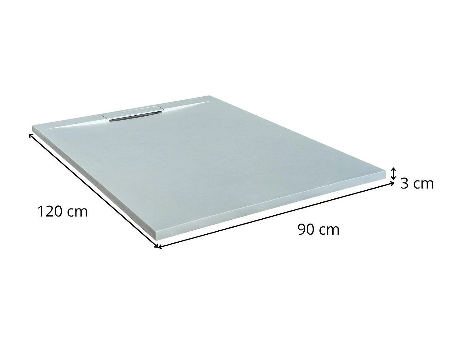 ONA extraflache hellgraue Duschwanne in Steinoptik