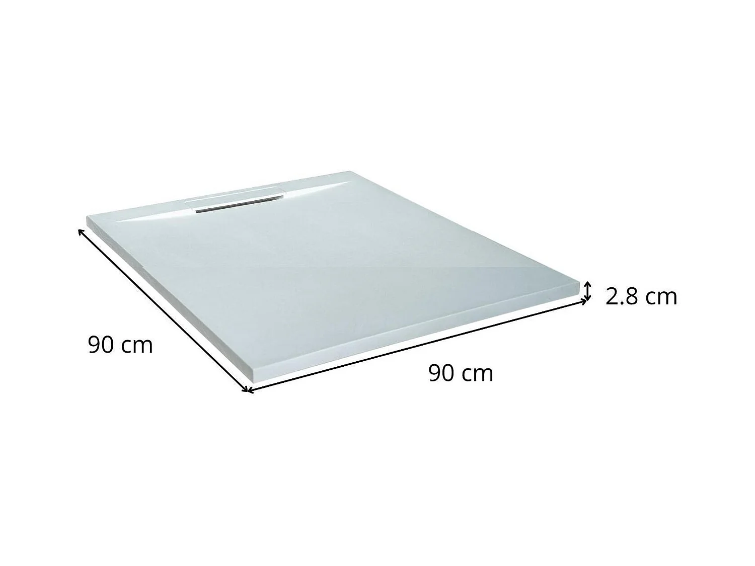Plato de ducha extraplano ONA efecto piedra blanca 90x90