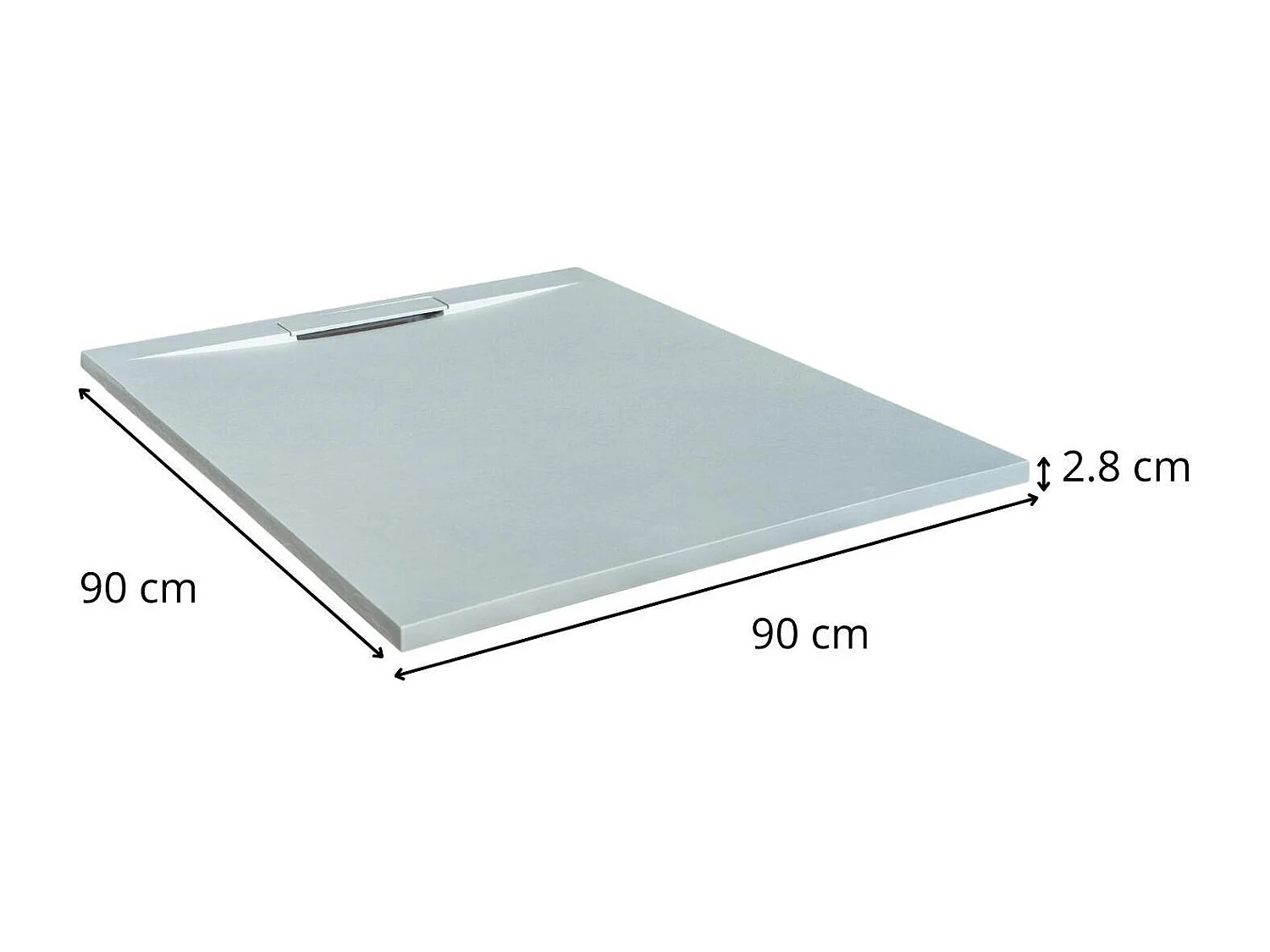 Base de duche extra plana ONA em tom cinza claro com efeito pedra 90x90