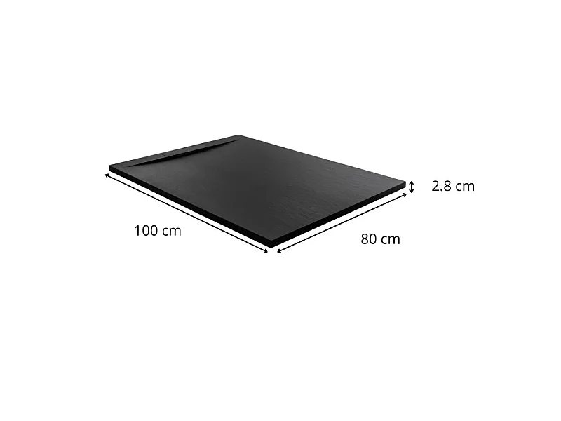 ONA extra vlakke douchebak in leisteenlook 100x80