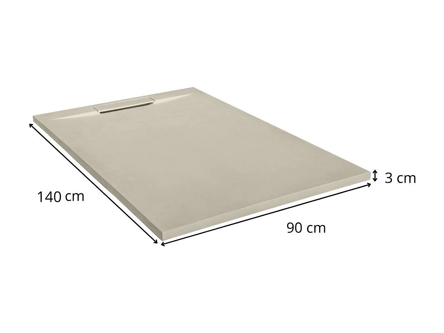 ONA extraflache Duschwanne in Sandschieferoptik 140x90