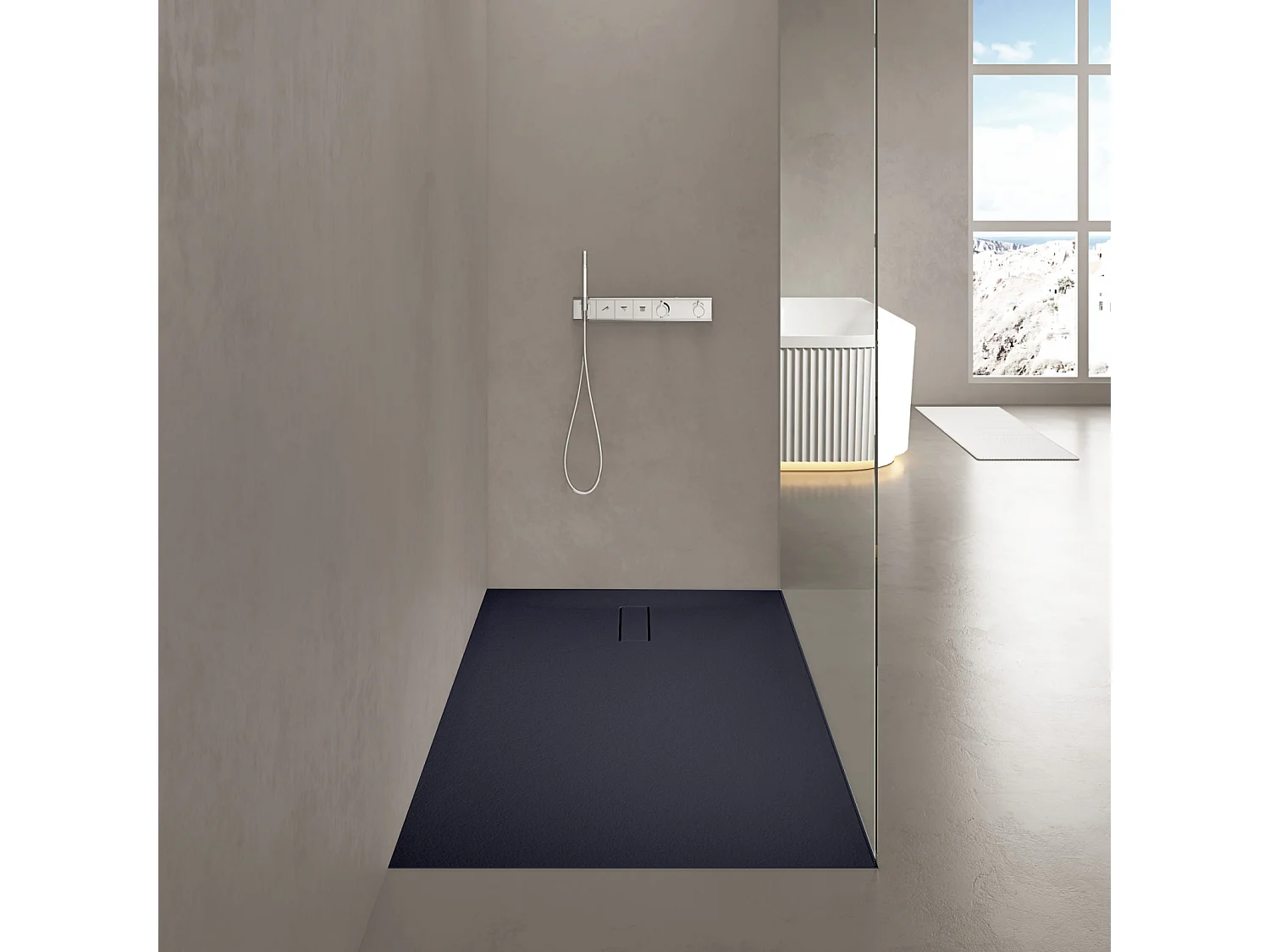 SOMA extraflache Duschwanne in Steinoptik 120x80cm 100x80