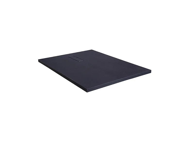 Piatto doccia extrapiatto effetto pietra grigio antracite - Piletta inclusa 100x80