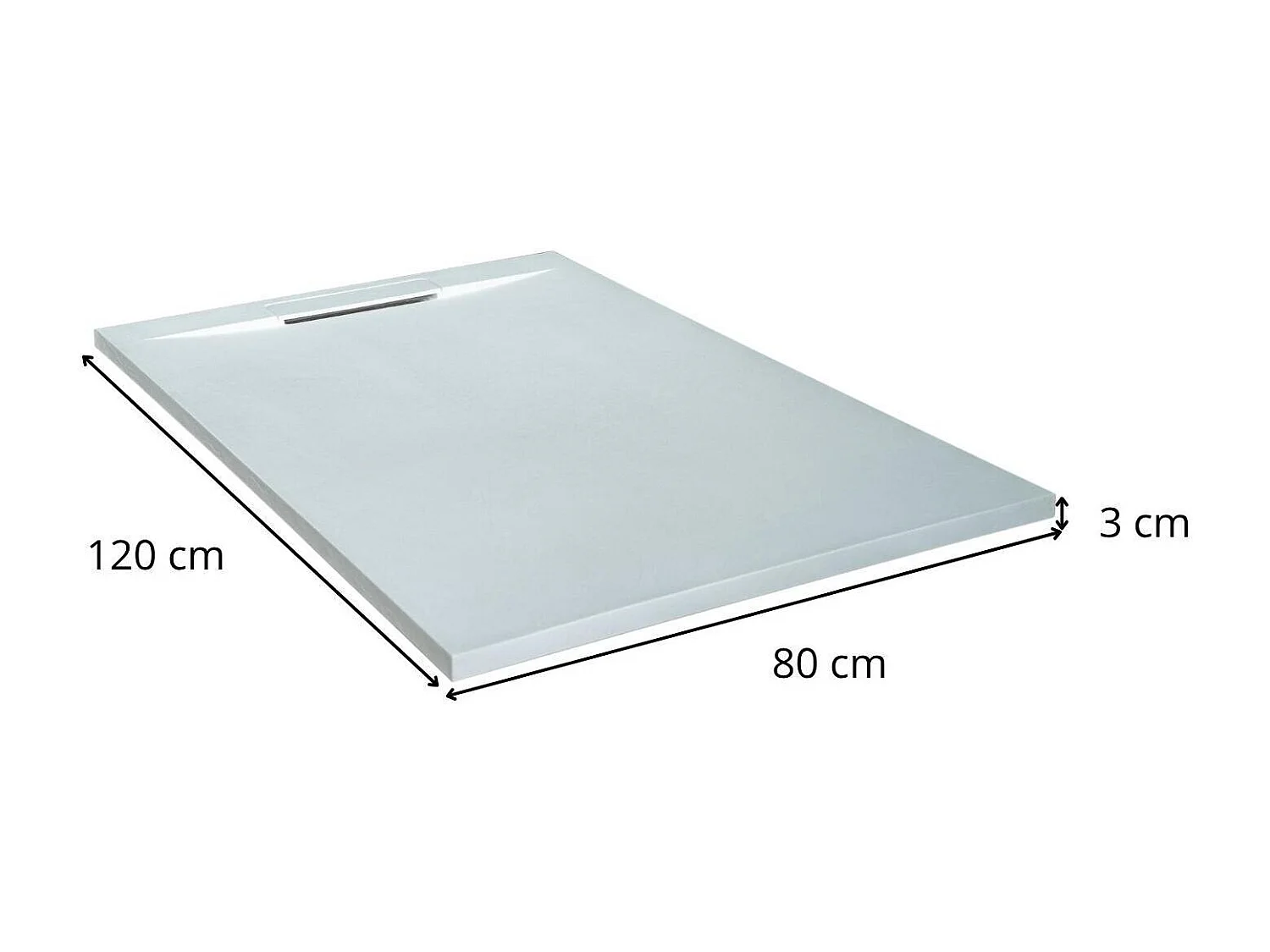 ONA extra vlakke witte douchebak met steenlook 120x80