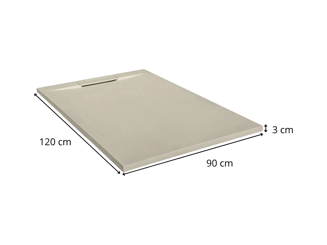 Plato de ducha extraplano ONA efecto pizarra arena 120x90