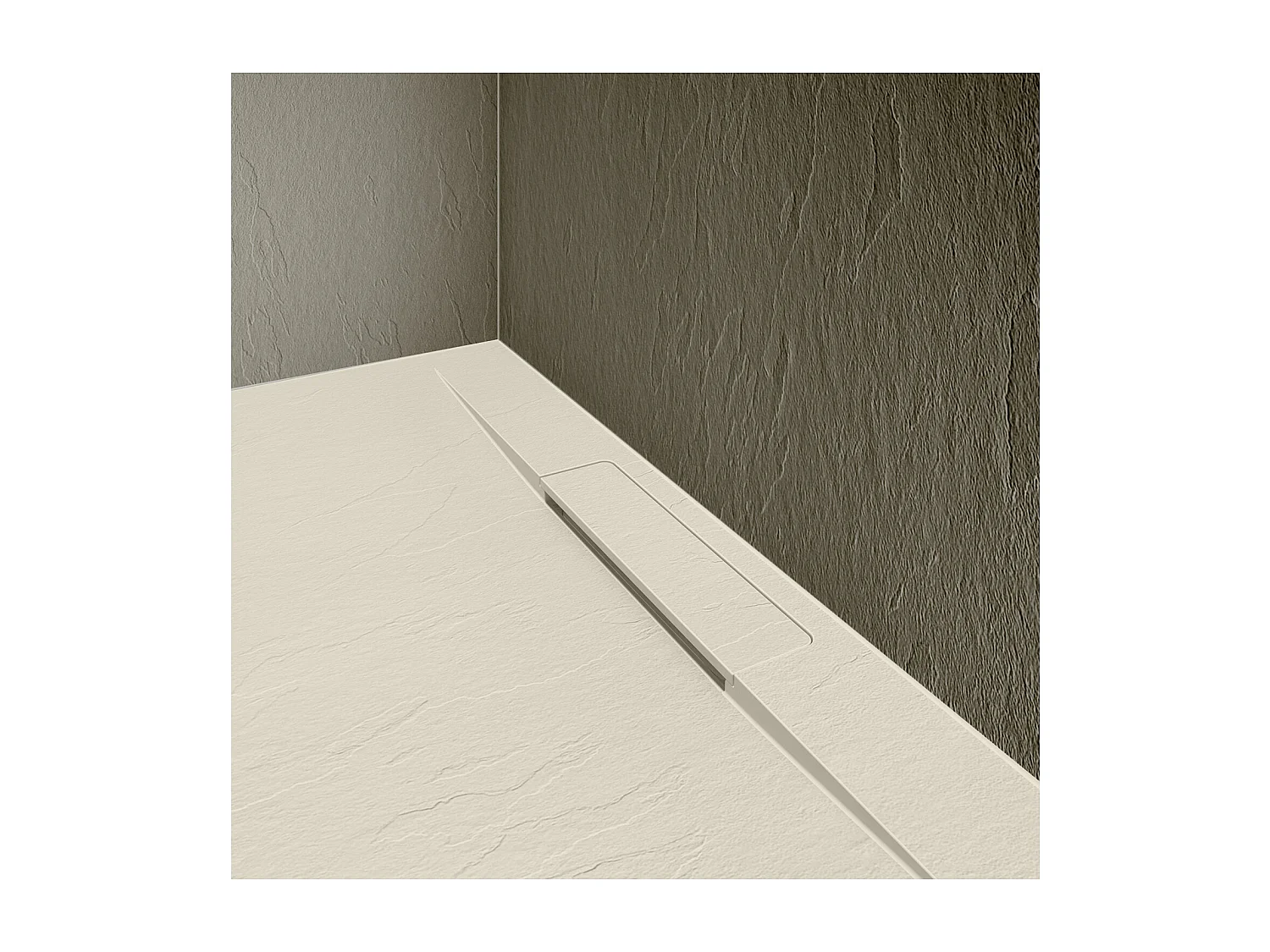 ONA extraflache Duschwanne in Sandschieferoptik 120x90