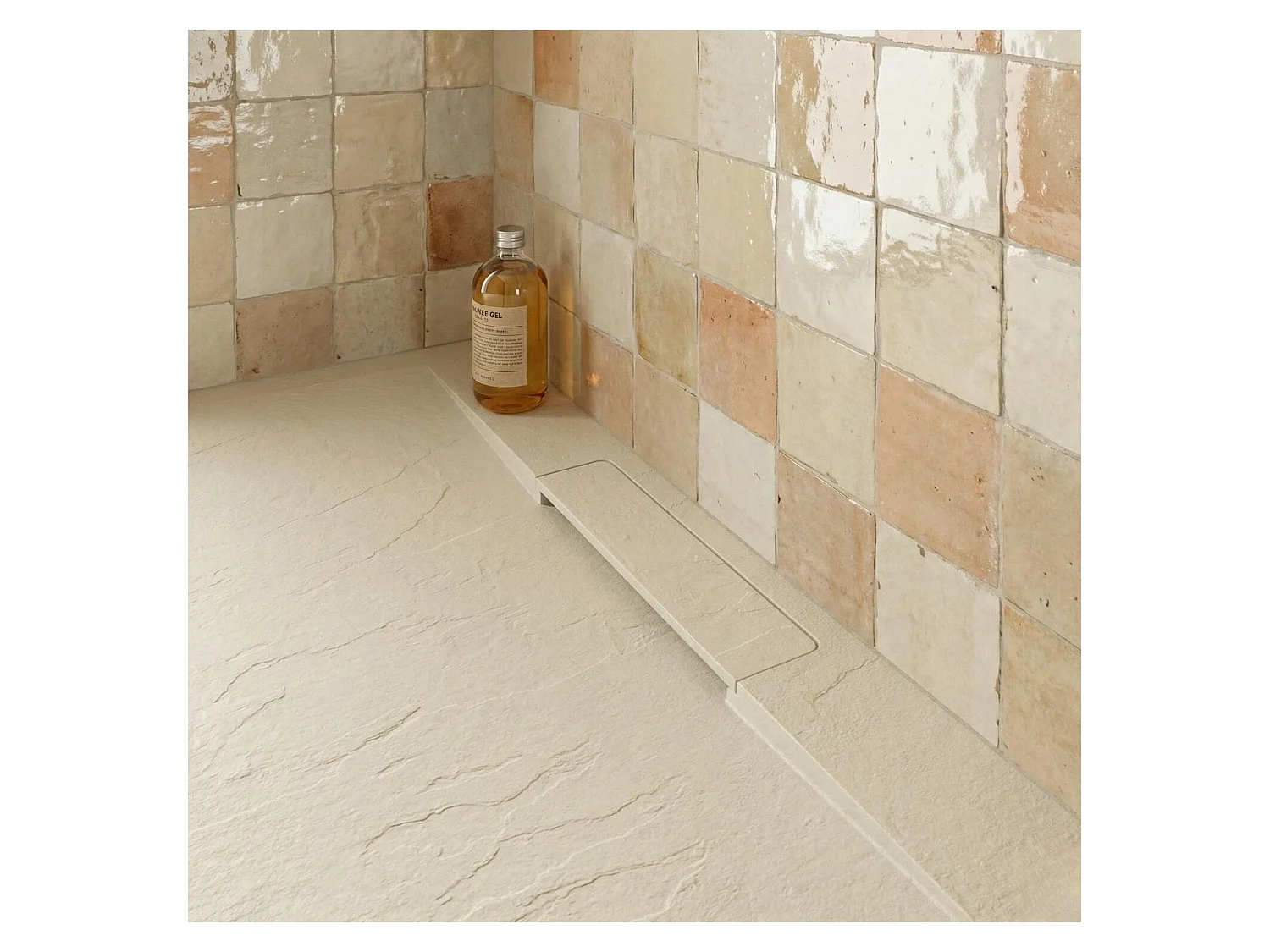 Receveur de douche ONA aspect pierre extra-plat sable