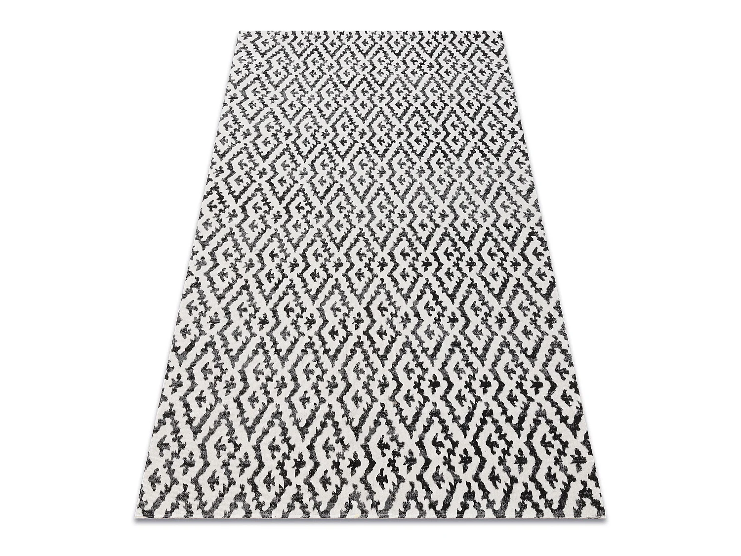 Modern tapijt MUNDO E0621 geometrisch outdoor beige / zwart 140x190 cm