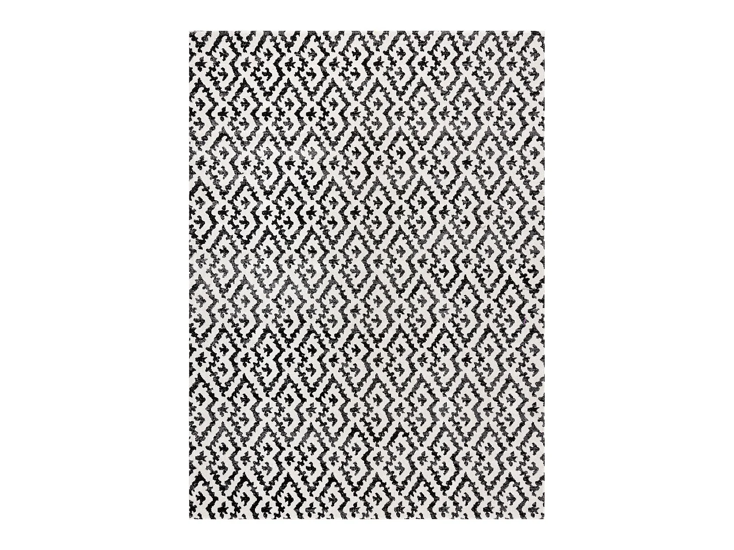 Modern tapijt MUNDO E0621 geometrisch outdoor beige / zwart 140x190 cm