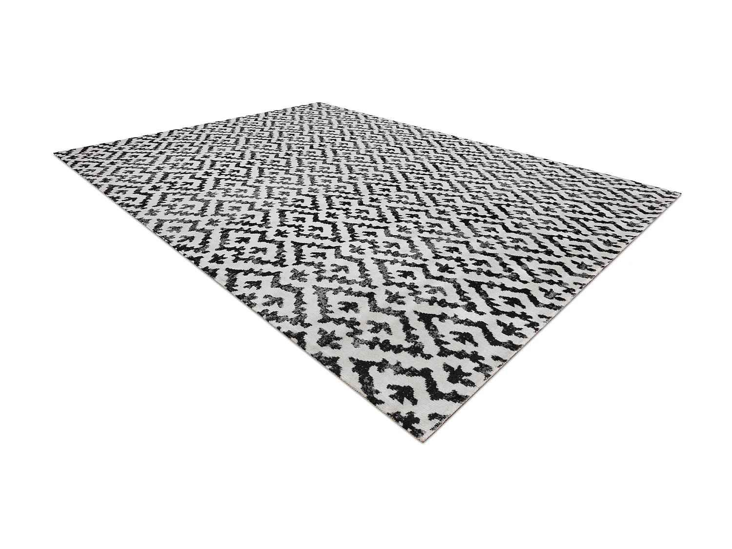 Modern tapijt MUNDO E0621 geometrisch outdoor beige / zwart 140x190 cm
