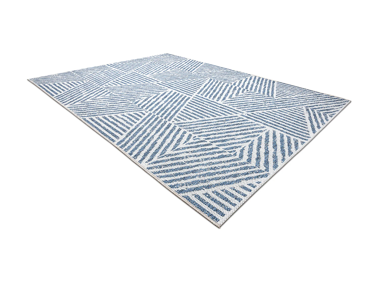 Tapis COLOR 47176360 SISAL lignes, triangles, zigzag beige / bleu 120x170 cm