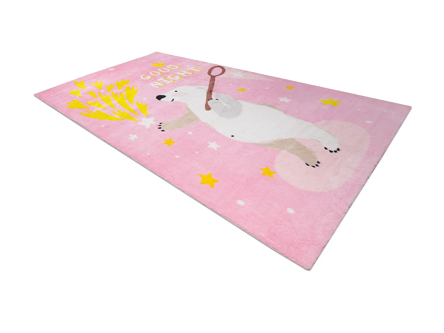 Tapijt PLAY Beertje Sterretje G4016-5 rozekleuring anti slip  140x190 cm