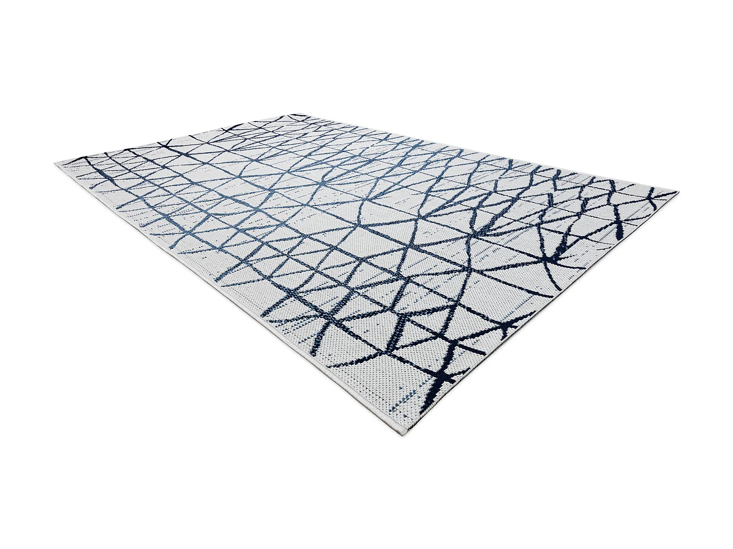 Tapijt Sisal SISAL COLOR 47278306 Lijnen, drieho beige / blauw 120x170 cm