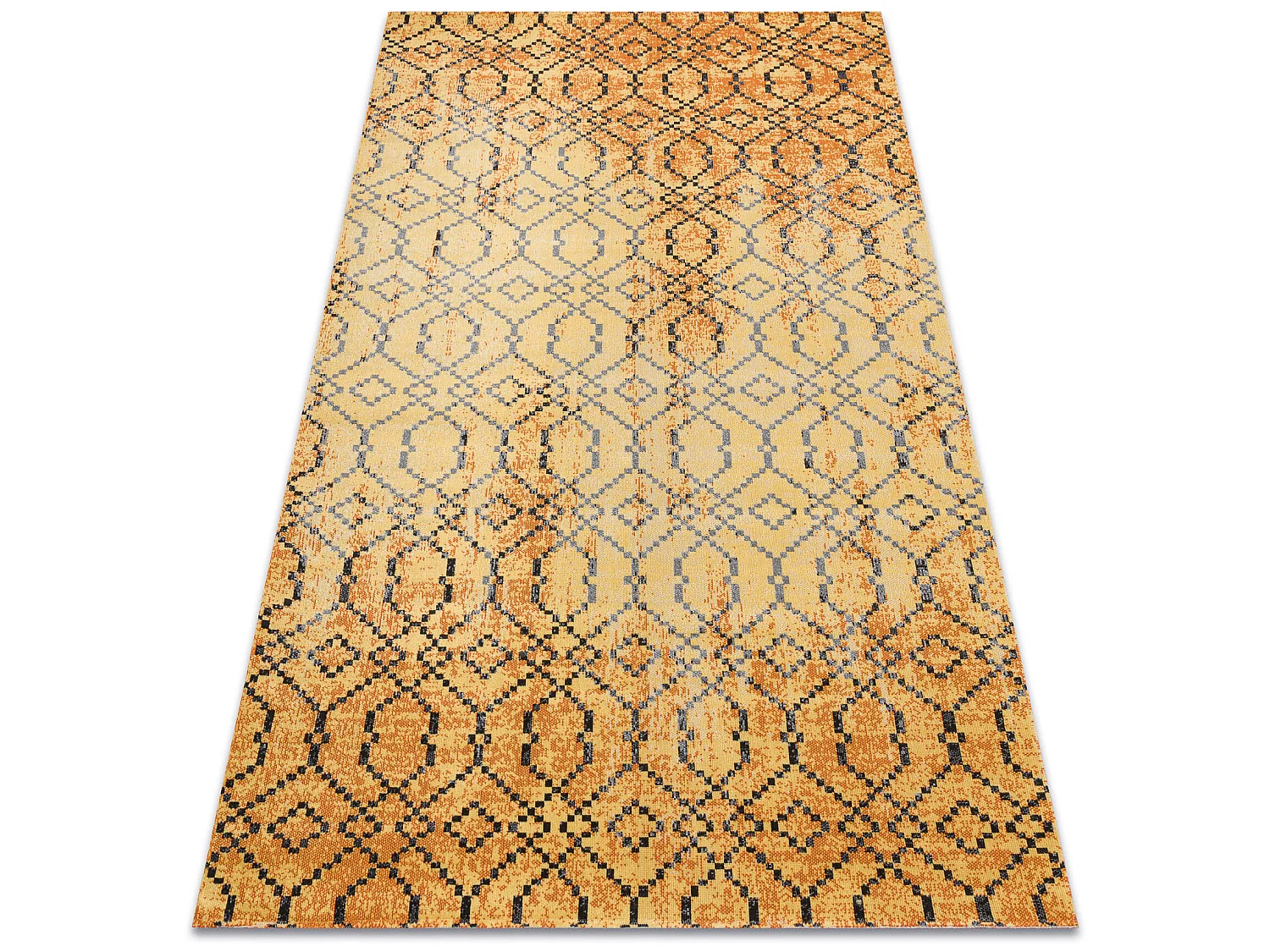 Tapis moderne MUNDO D5751 glamour extérieur orange / noir 80x250 cm