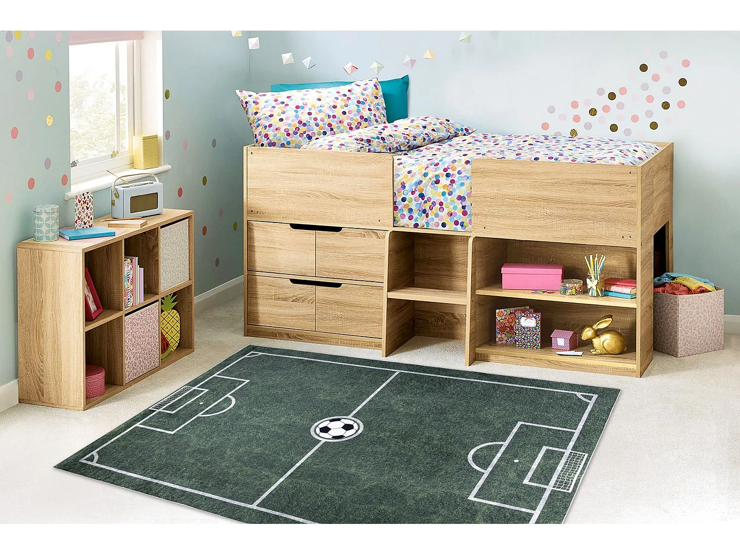 Tapis lavable BAMBINO 2138 Terrain, football pour les enfants antidér 200x290 cm